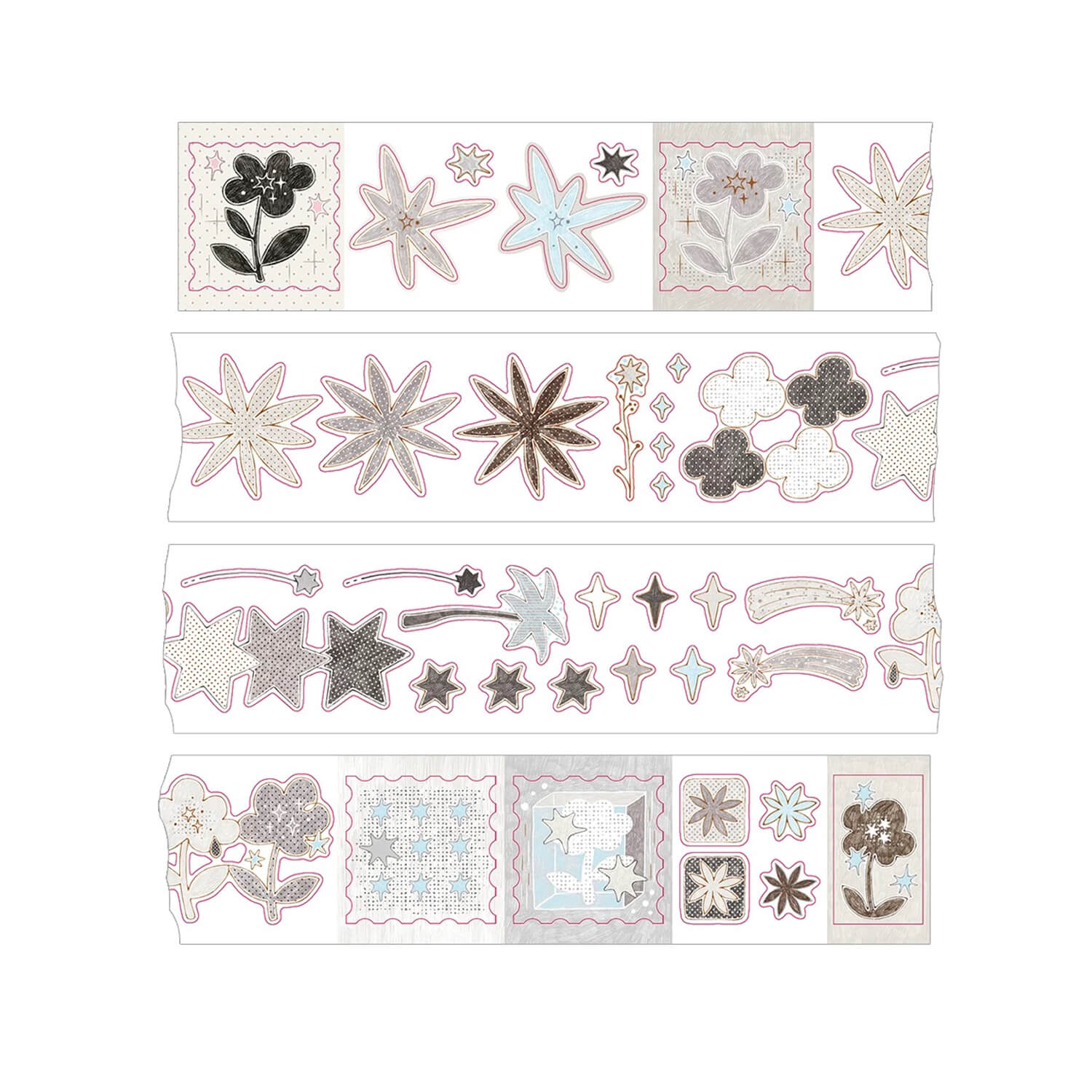 Blue Semi Kiss Cut Washi Tape - Star