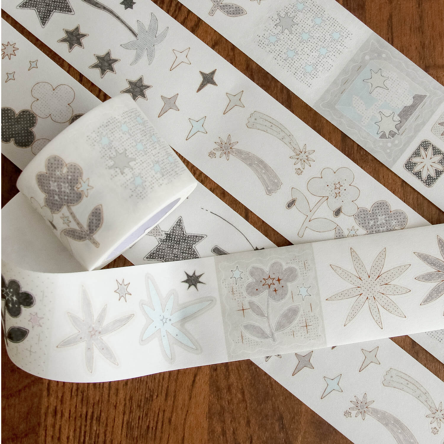 Blue Semi Kiss Cut Washi Tape - Star
