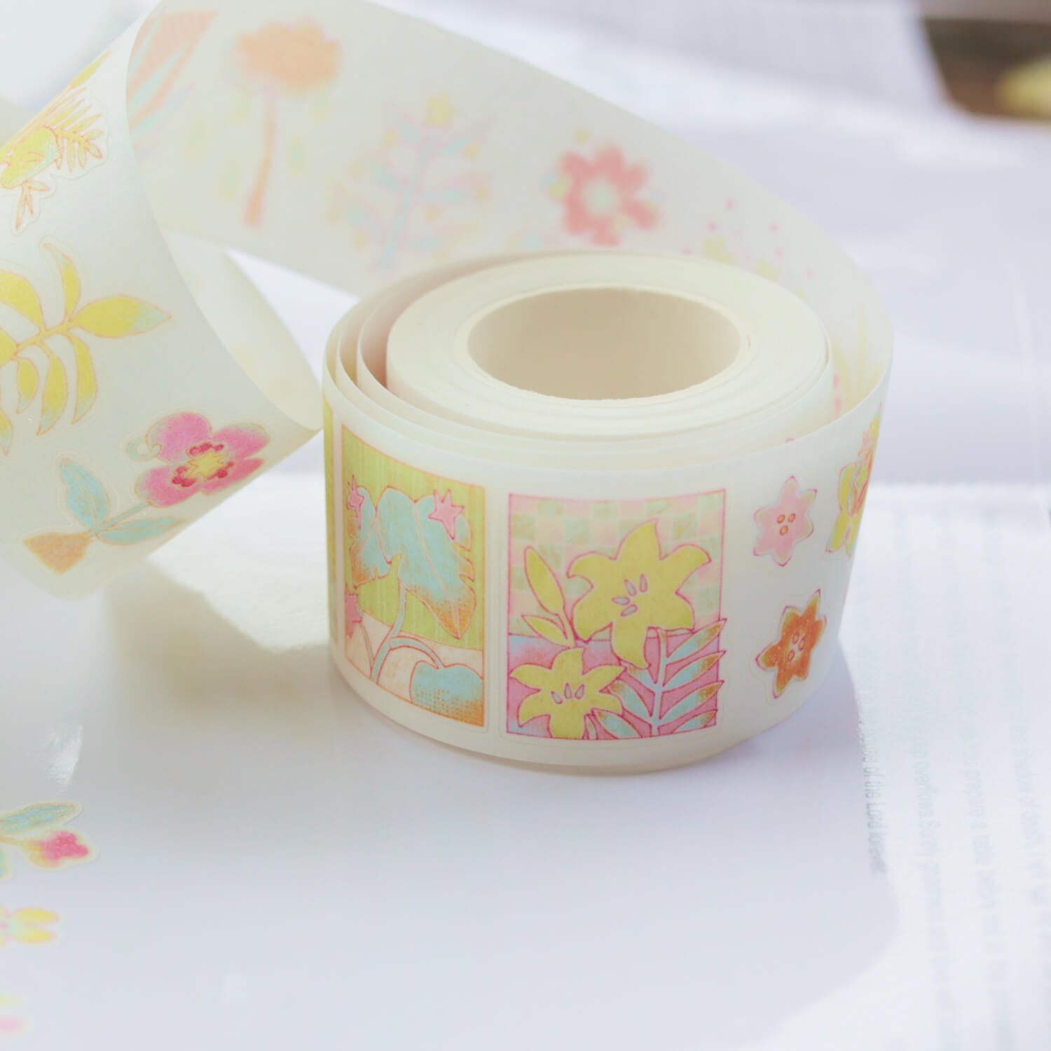 Blue Semi Kiss cut Masking Tape-Floral Dreamscape
