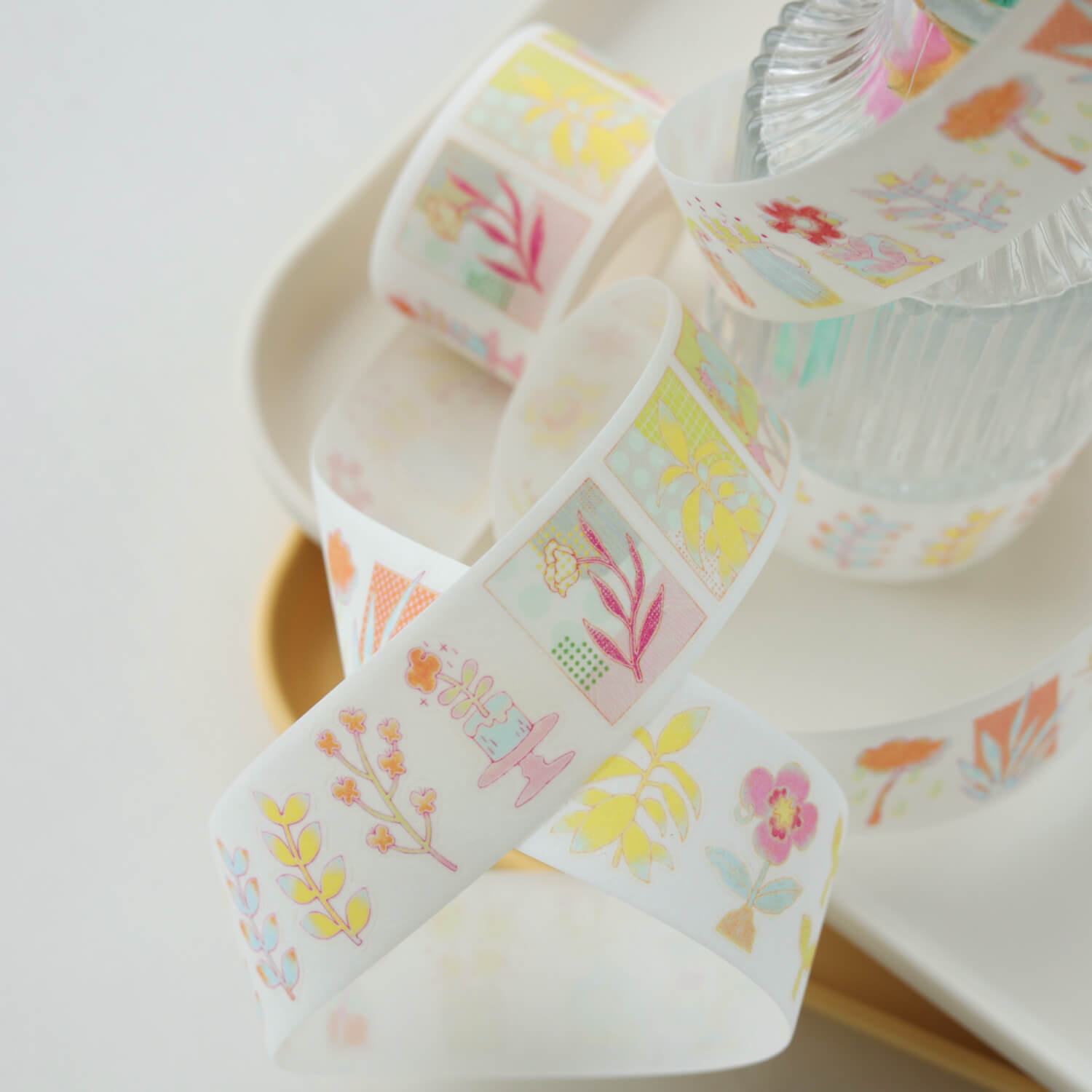 Blue Semi Kiss cut Masking Tape-Floral Dreamscape