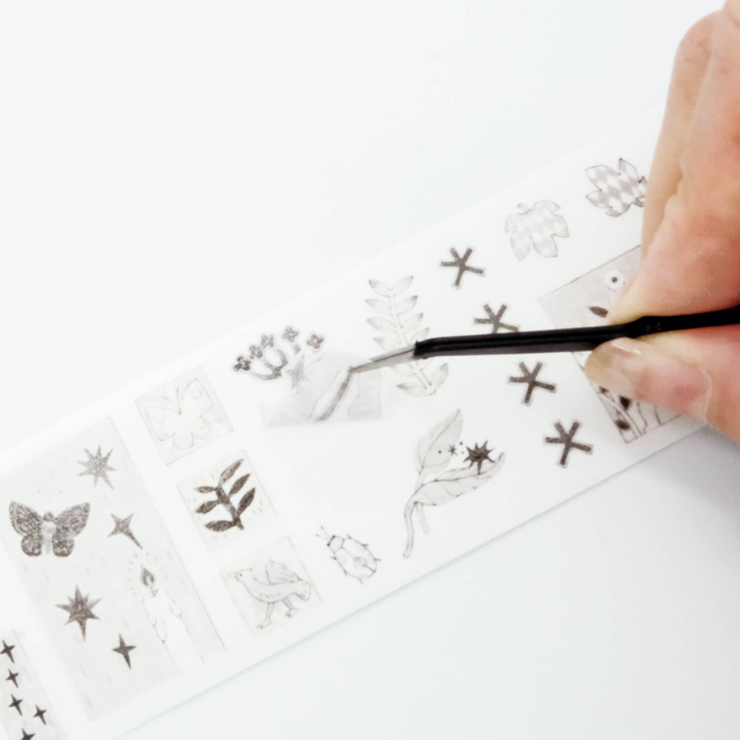 Blue Semi Kiss cut Masking Tape-Here & Now