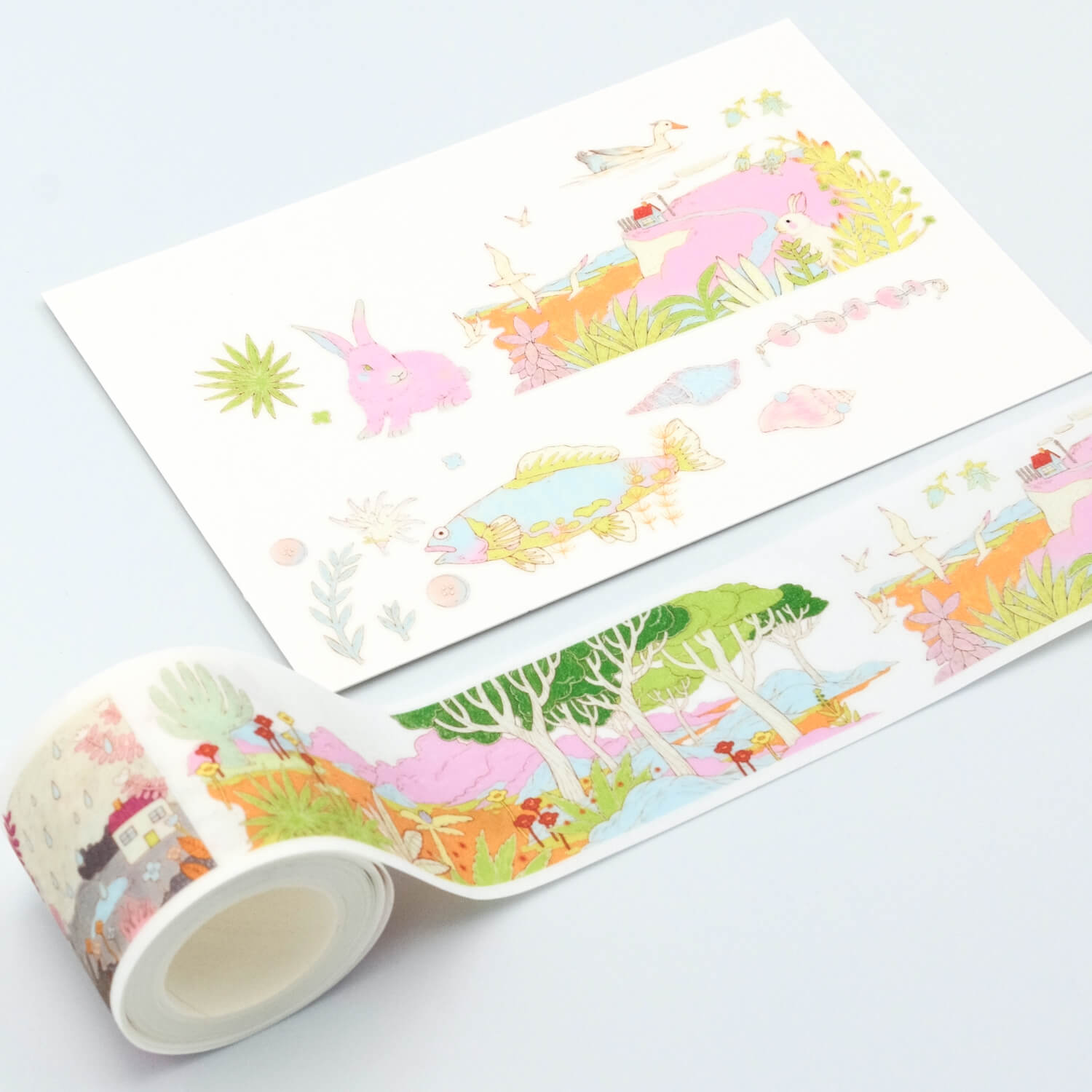 Blue Semi Kiss cut Masking Tape-Island Notes