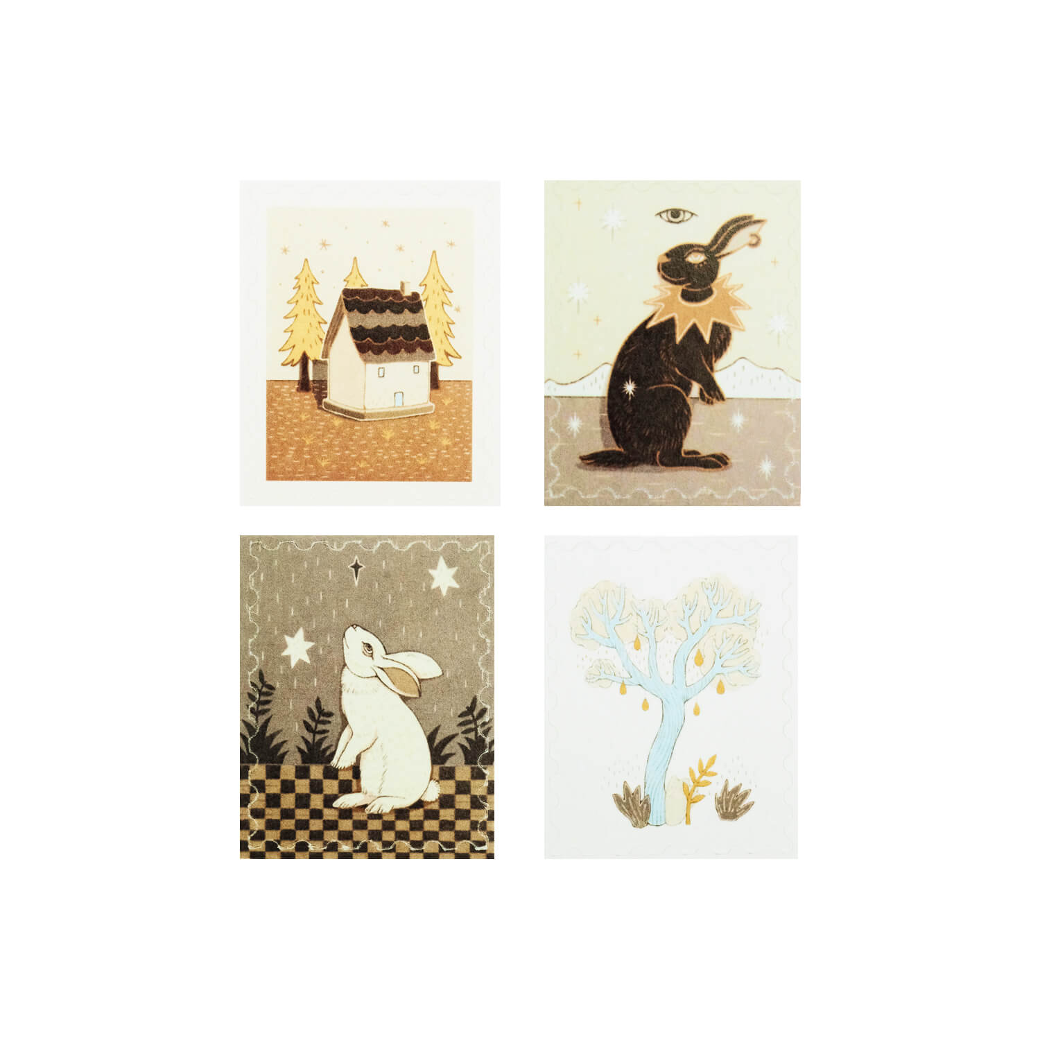 Blue Semi Stamp Stickers - Wild Pear Tree