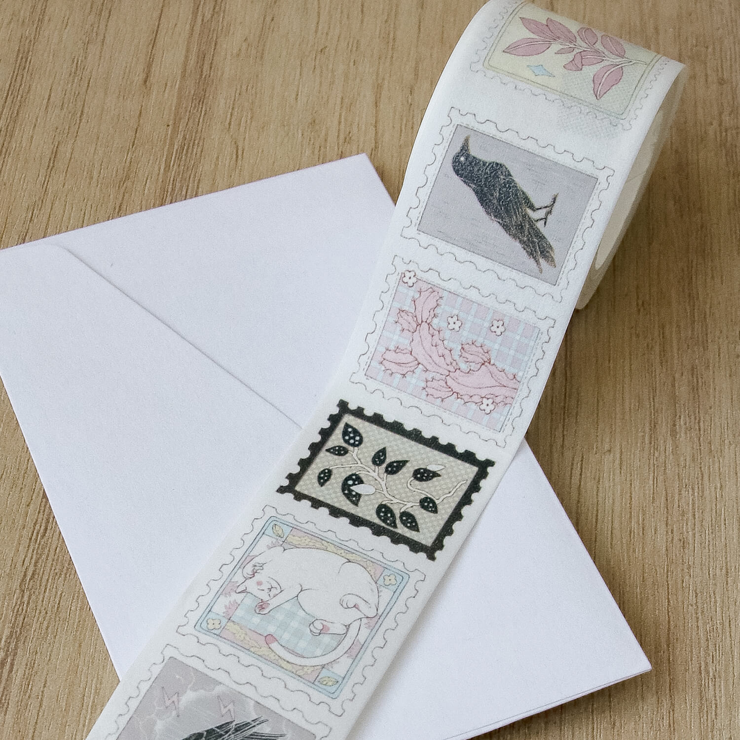 Blue Semi Washi Tape - Crow and Cat