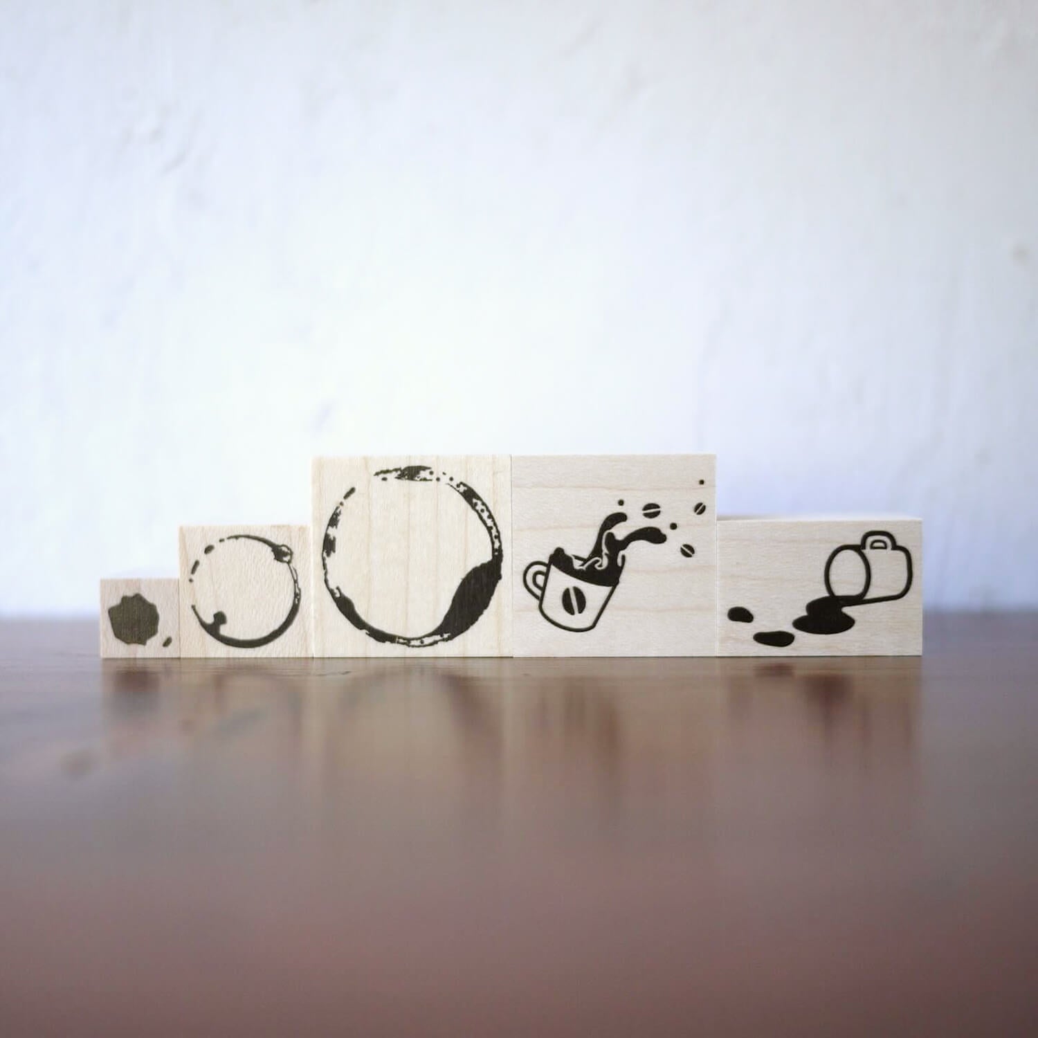 (Bungu Joshi Haku Limited Edition) Fukuwake Rubber Stamp Set – Coffee Ring Set (5 Pieces)