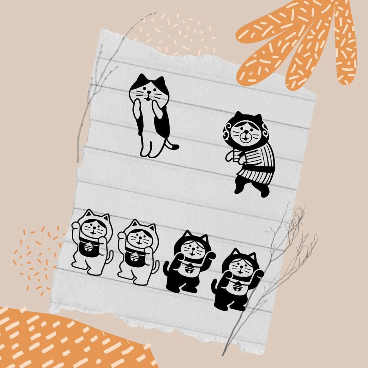 Concombre Fukumono Wooden Stamp Series