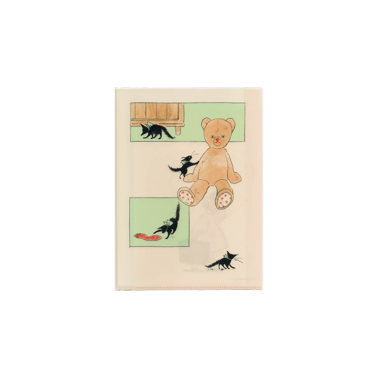 EHONS × Kurahashi Rei Clear File – Toto the Kitten (A5 Double Pocket)