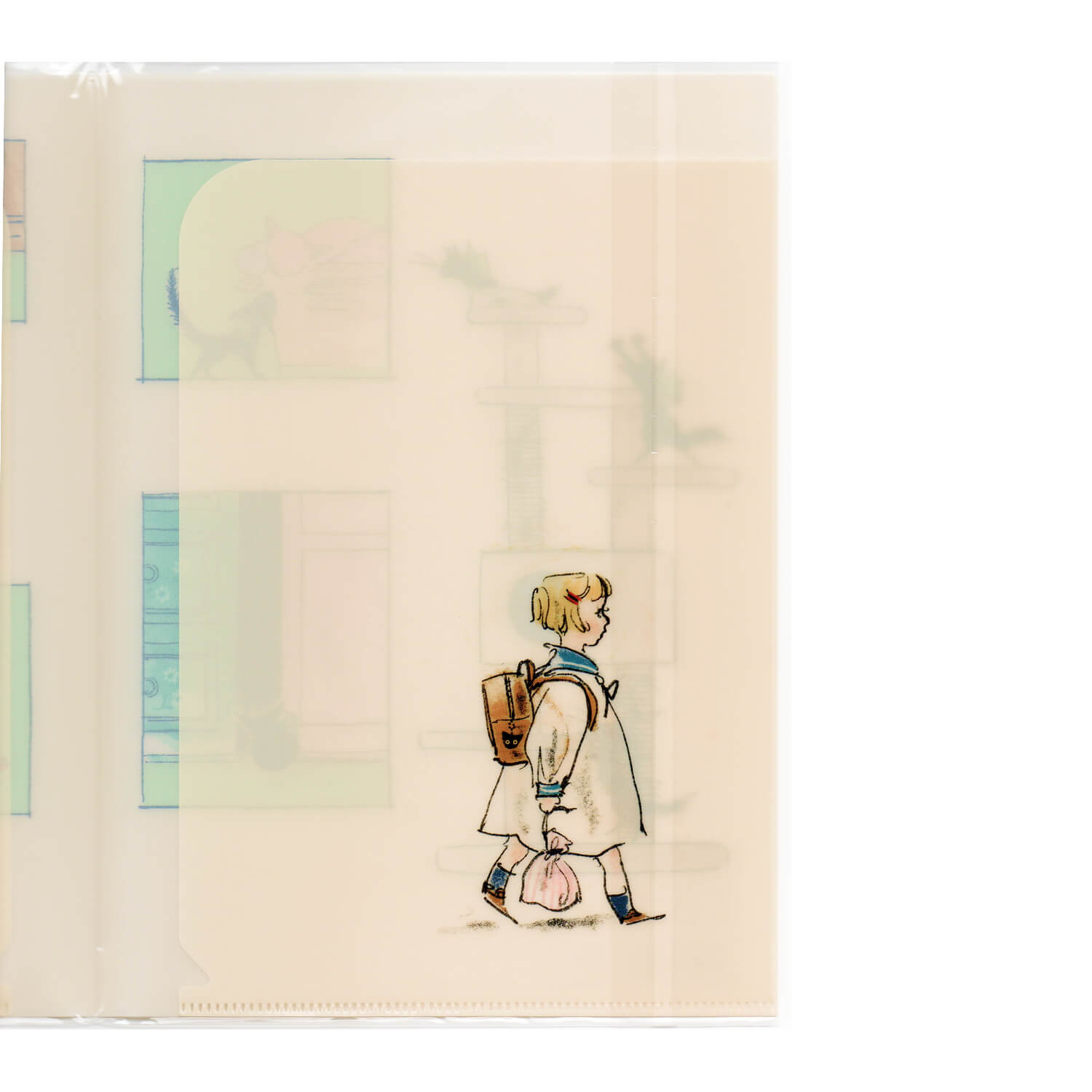 EHONS × Kurahashi Rei Clear File – Toto the Kitten (A5 Double Pocket)