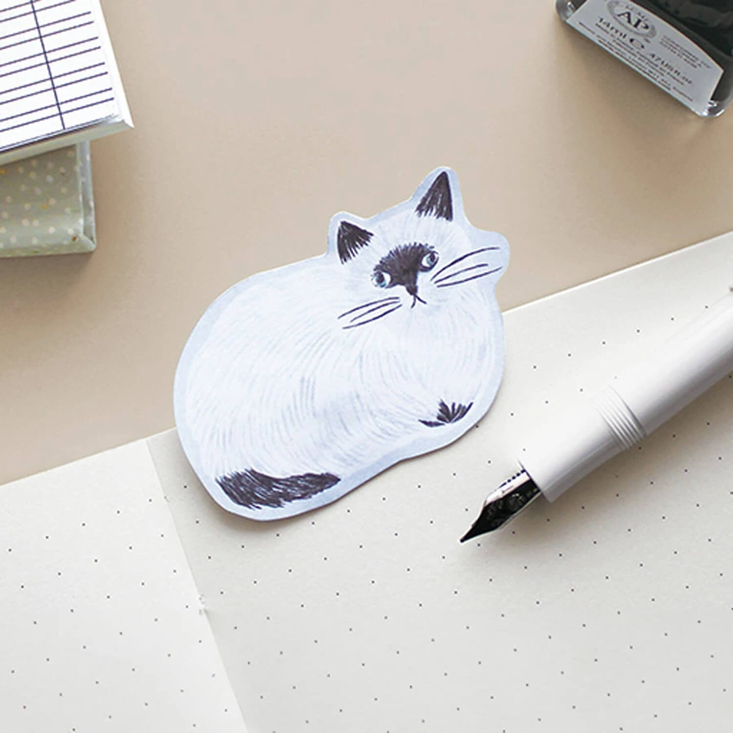 EL COMMUN Miyuki Matsuo Die-cut Sticky Notes – Cat - Repos