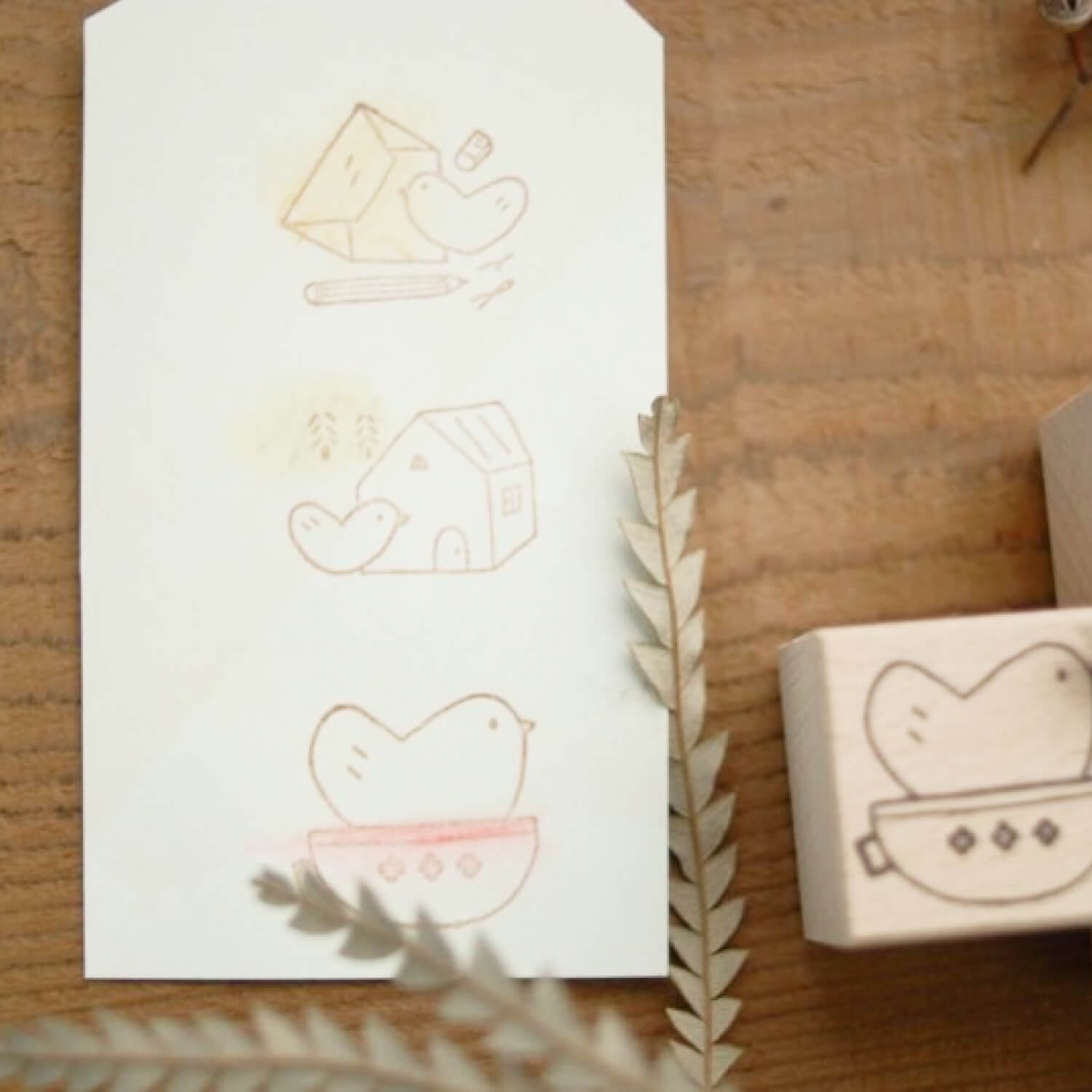 EVAKAKU Stamp Set – Birds in Love B (3 pcs)