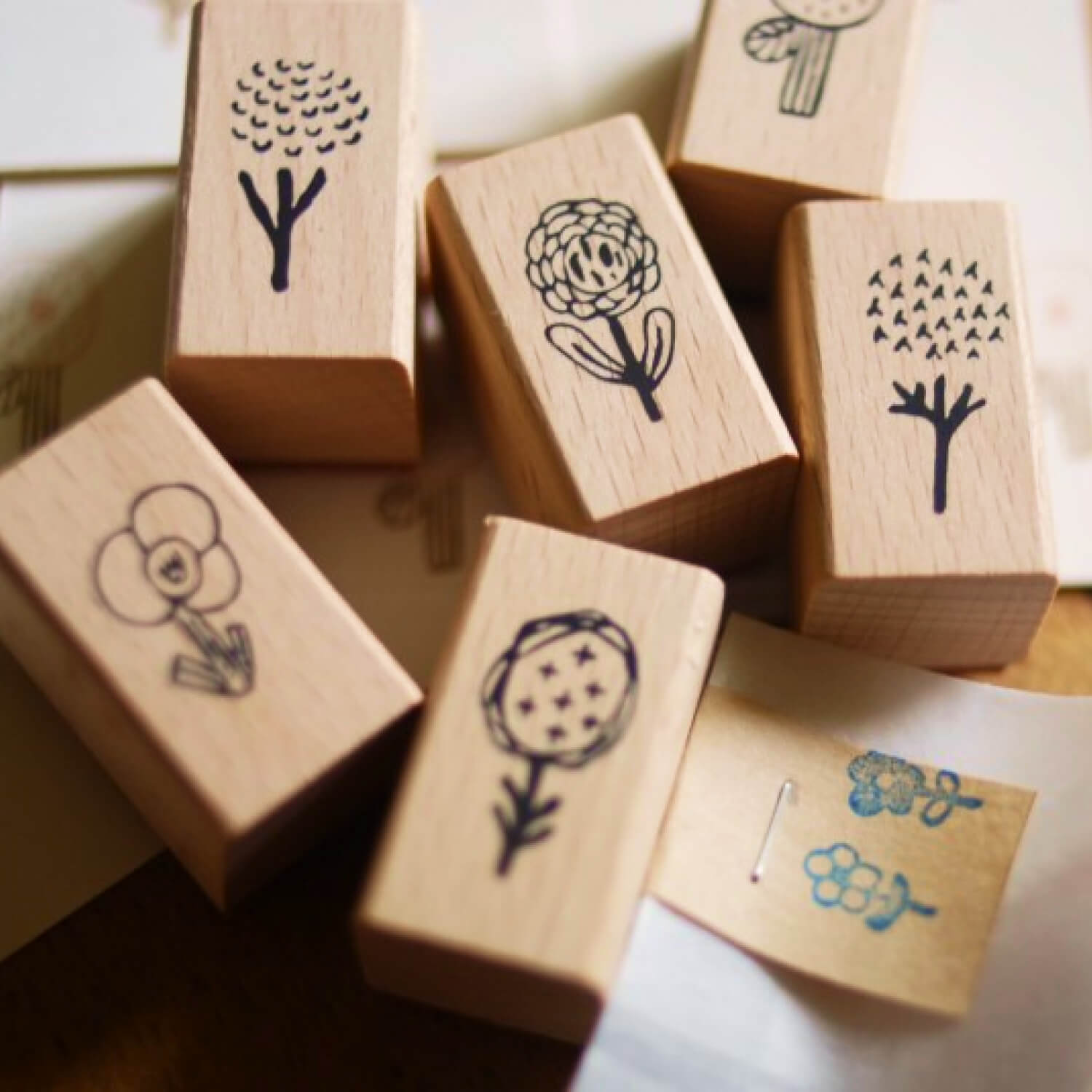 EVAKAKU Stamp Set – Flowers in Bloom (6 pcs)
