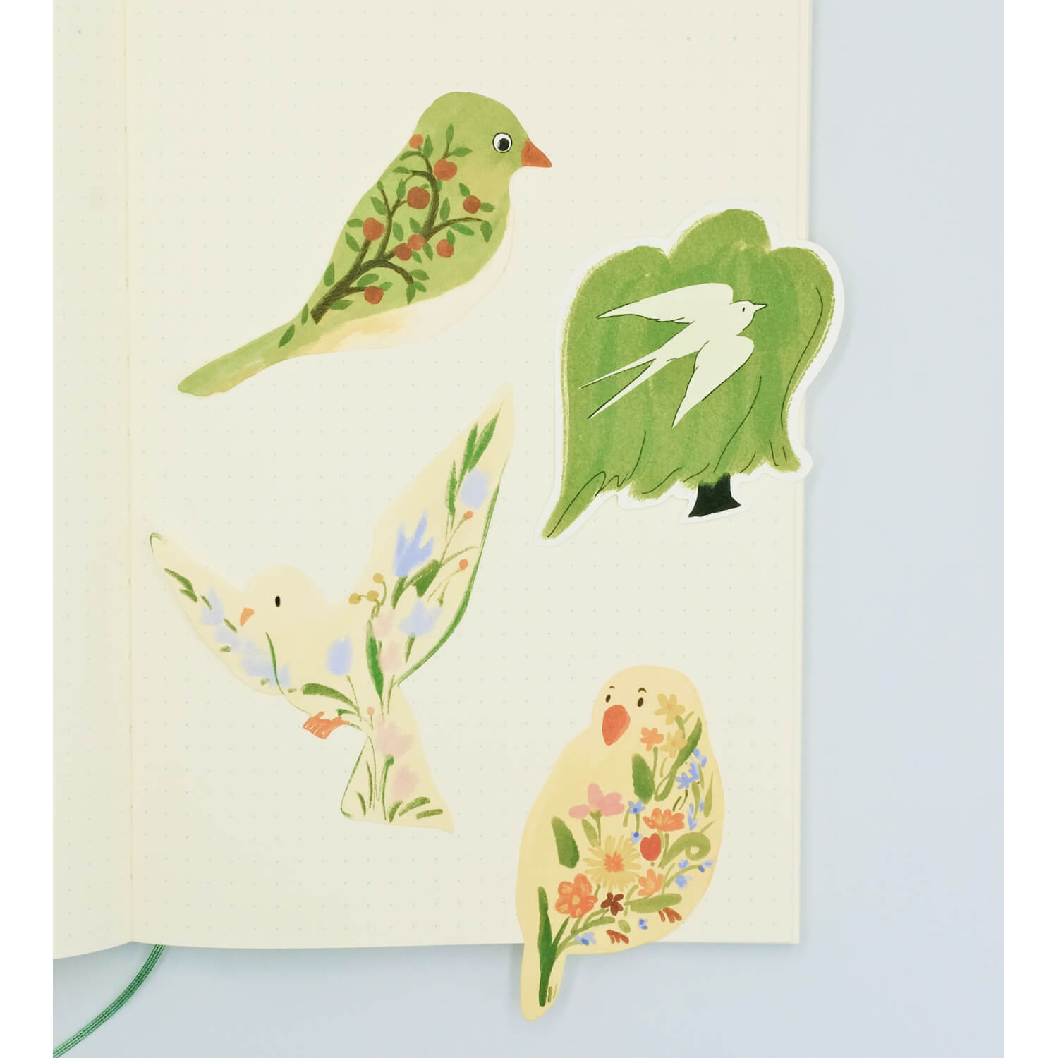 Fableweave Die-Cut Memo Papers – Bird with Flower