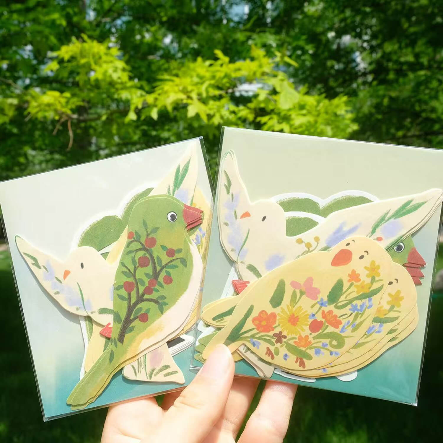 Fableweave Die-Cut Memo Papers – Bird with Flower