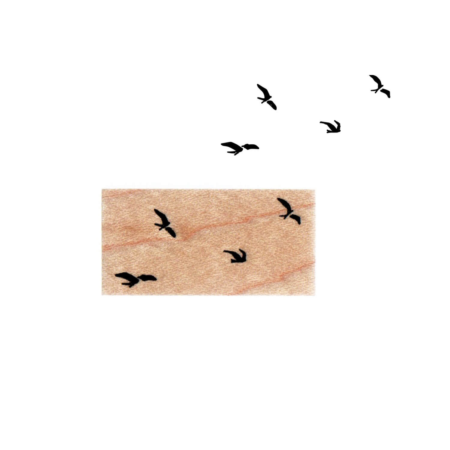 Flying Birds Rubber Stamp