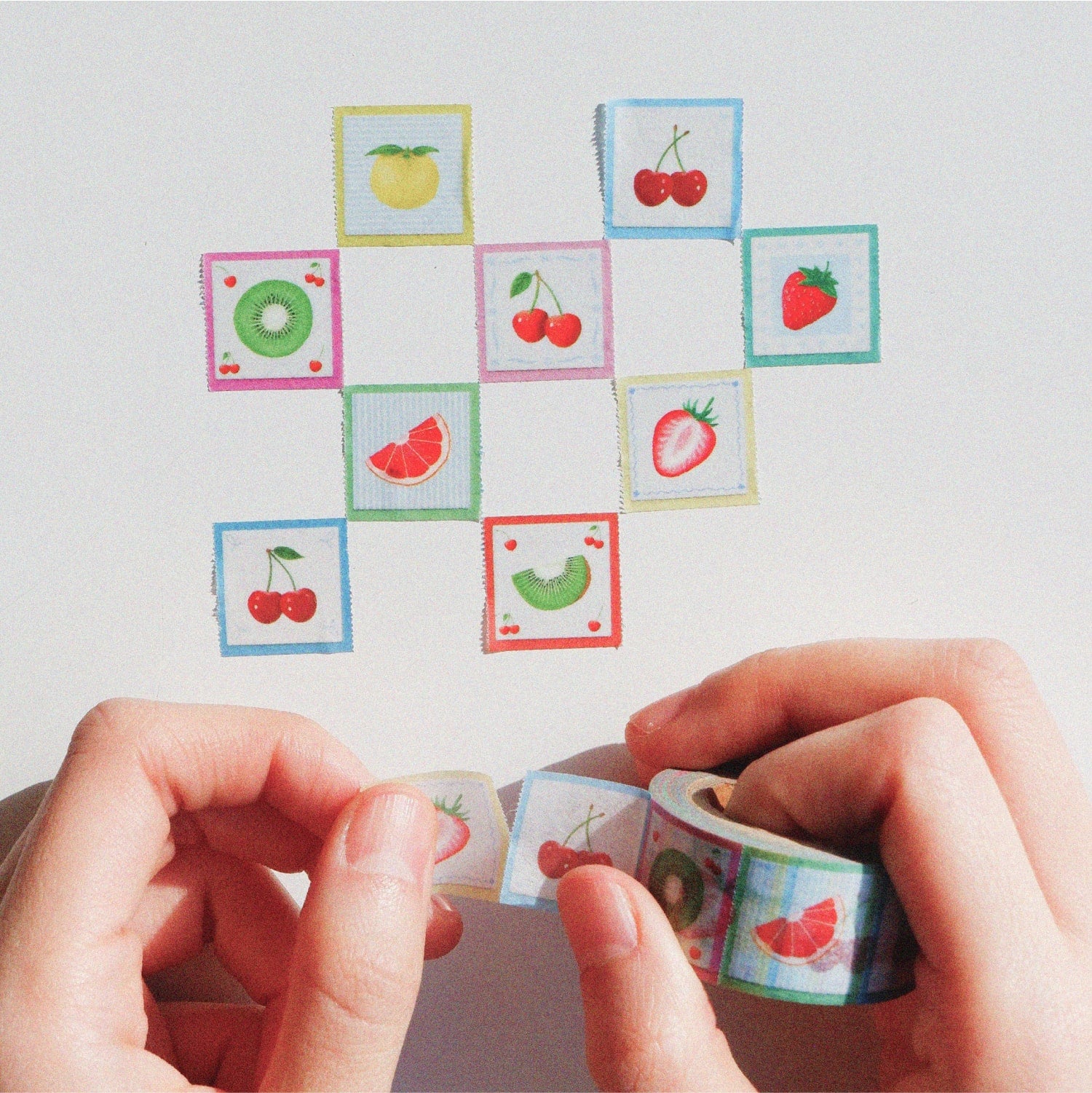 Fruit Fries Easy-Cut Masking Tape - Colorful Fruit Tiles