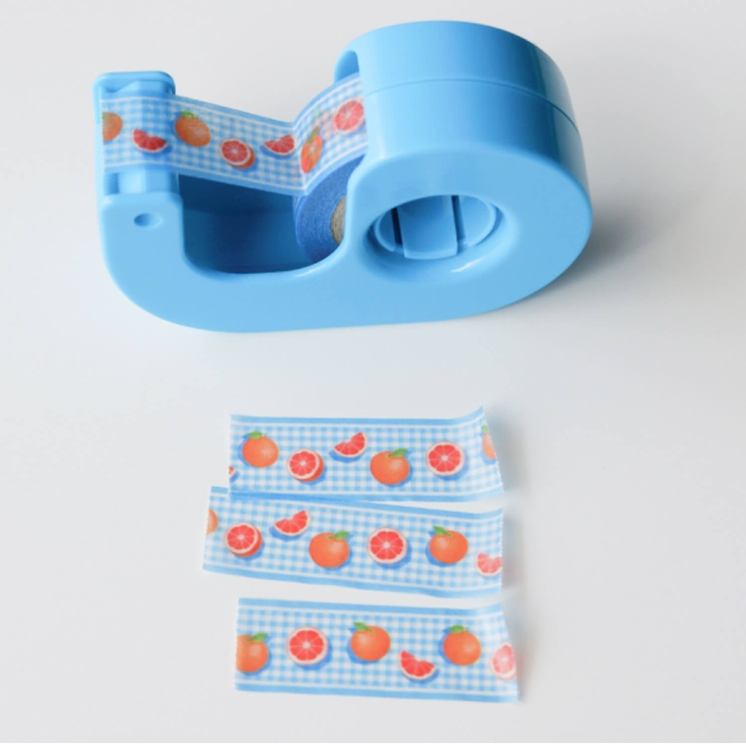 Fruit Fries Masking Tape - Blue Checkerboard Grapefruit