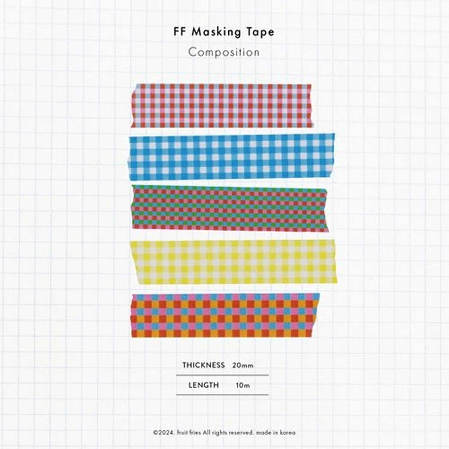 Fruit Fries Masking Tape - Vintage Check Patterns Ver.1