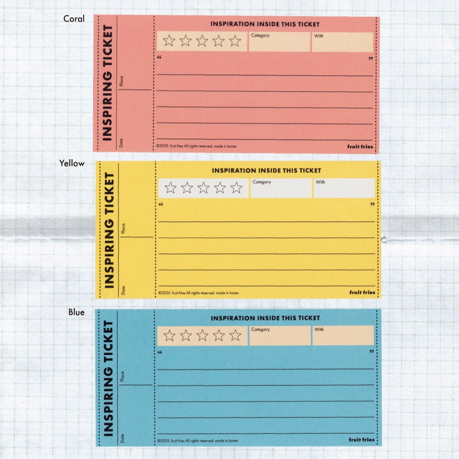 Fruit Fries Ticket-style Memo Pad