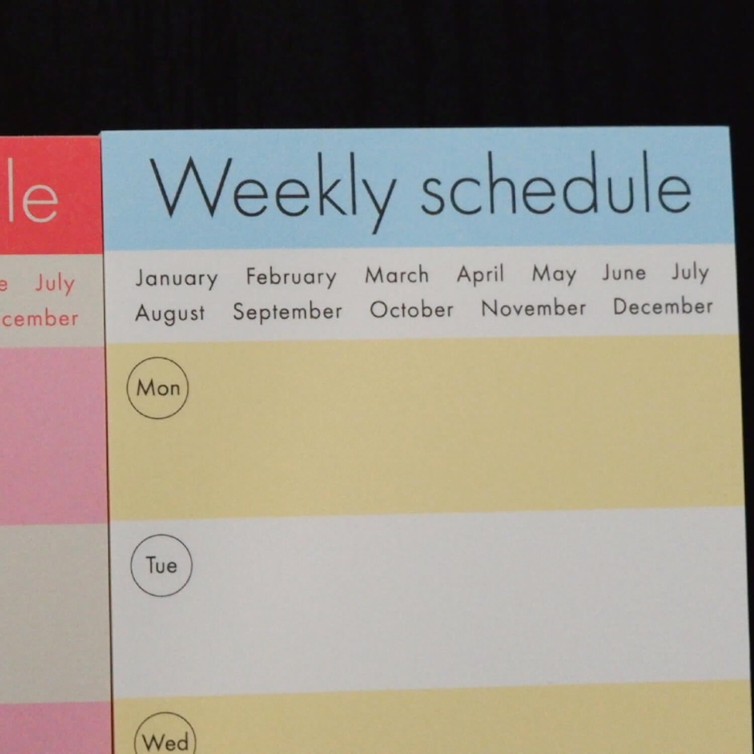 Fruit Fries Weekly Schedule Memo Pad - Lemon