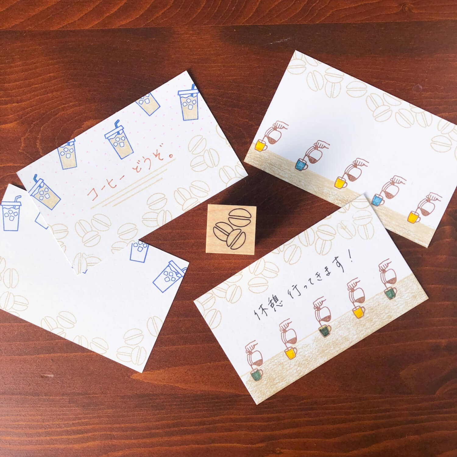 Fukuwake Stamp – Color-in Coffee Bean