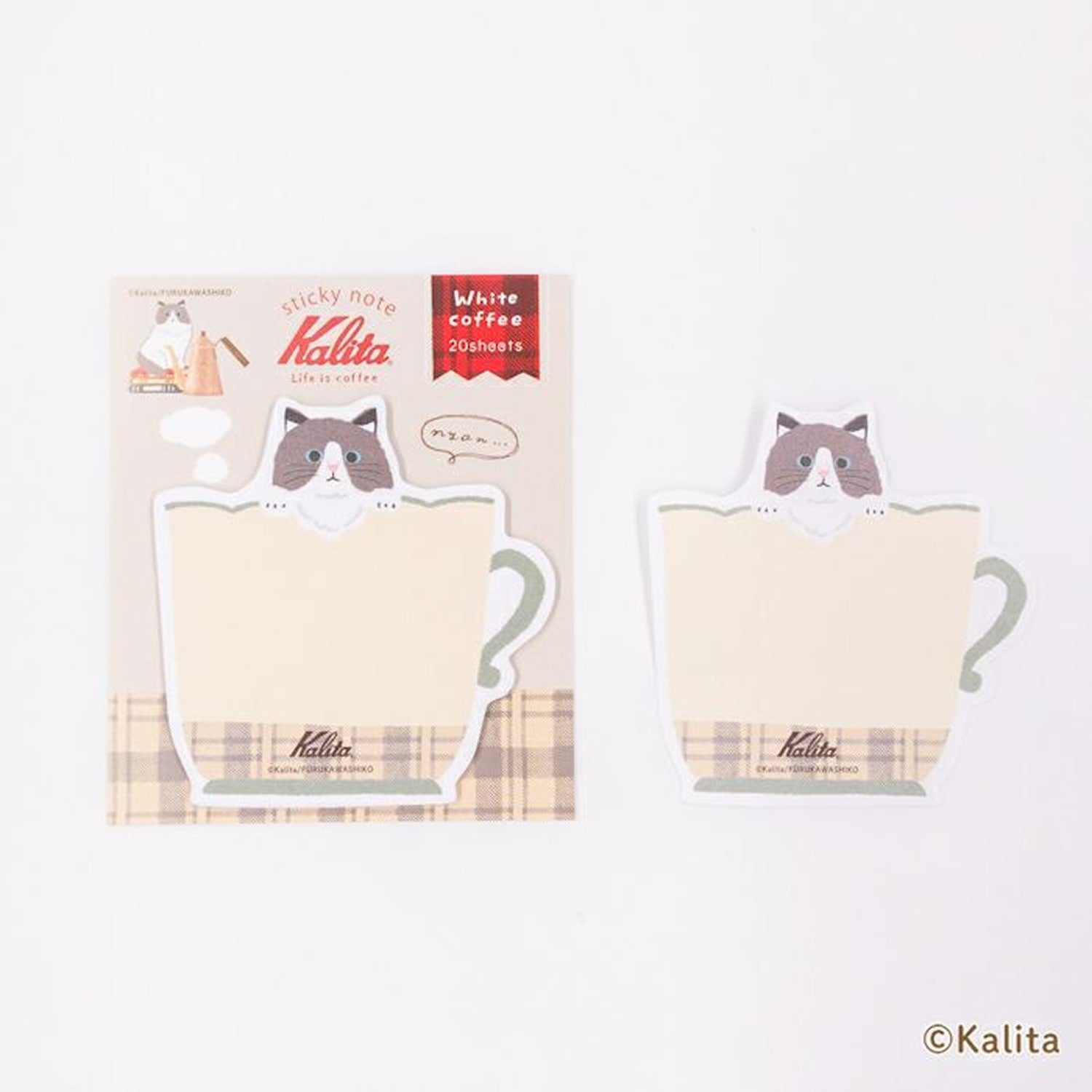 Furukawa Shiko x Kalita Die-Cut Sticky Notes – White Coffee