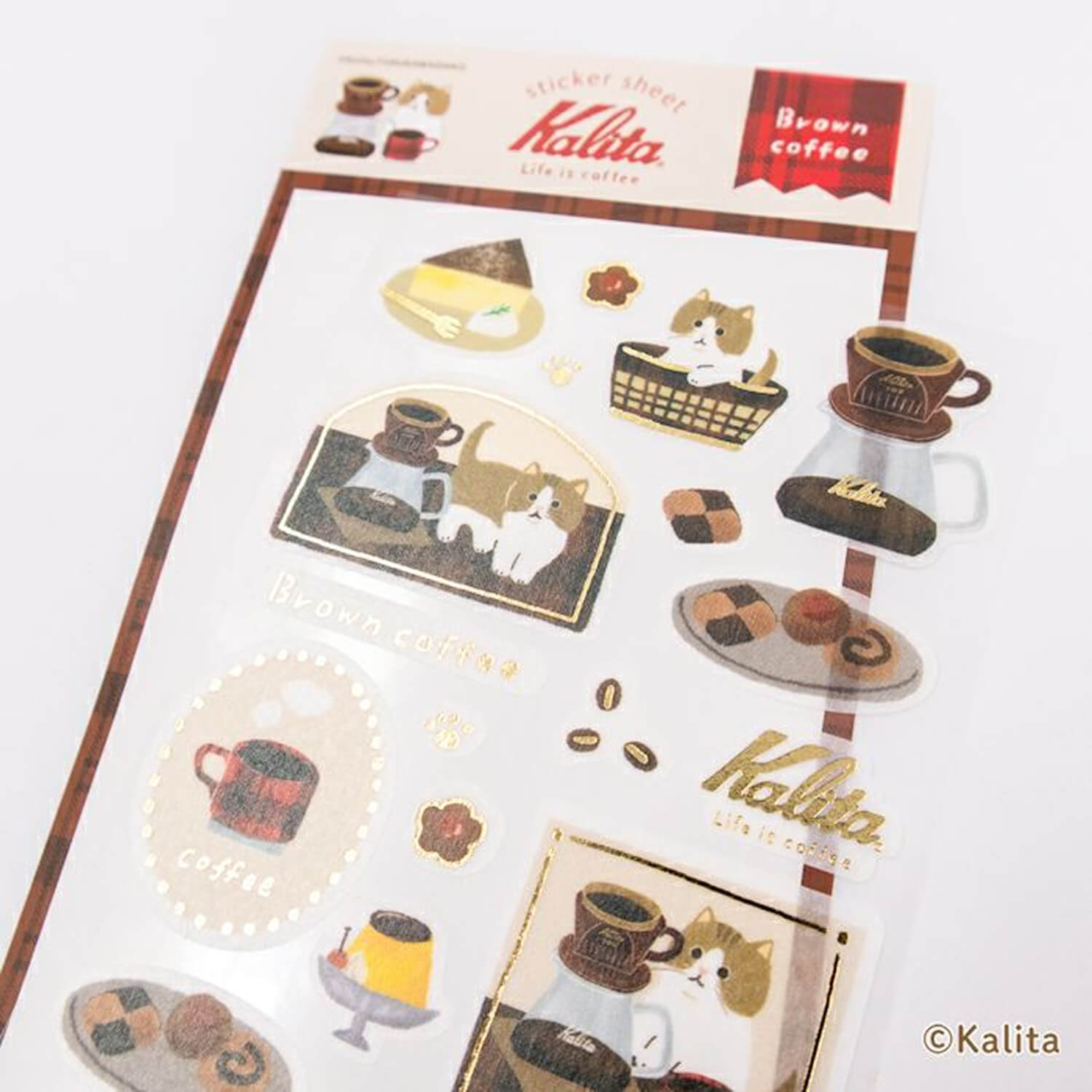 Furukawa Shiko x Kalita Foil Sticker Sheet – Brown Coffee