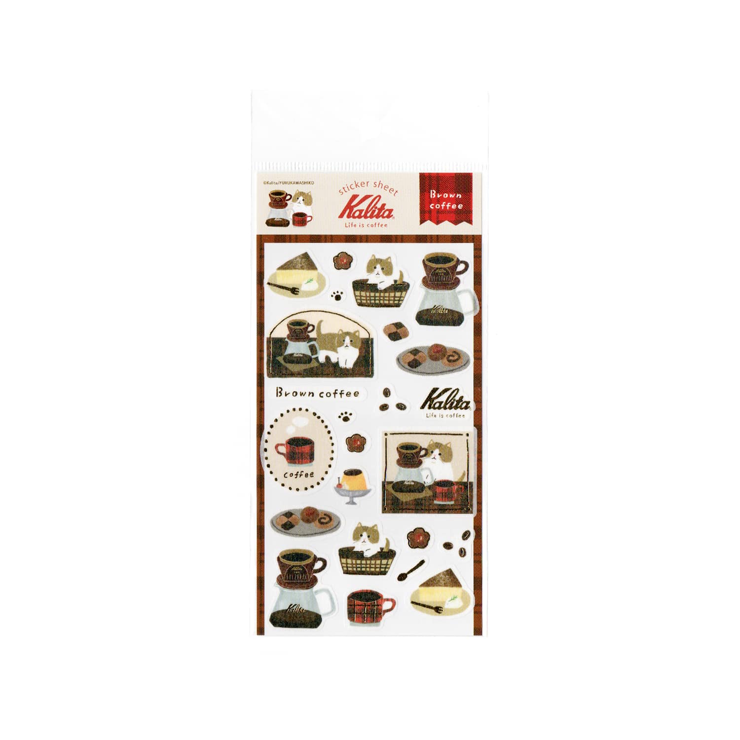 Furukawa Shiko x Kalita Foil Sticker Sheet – Brown Coffee