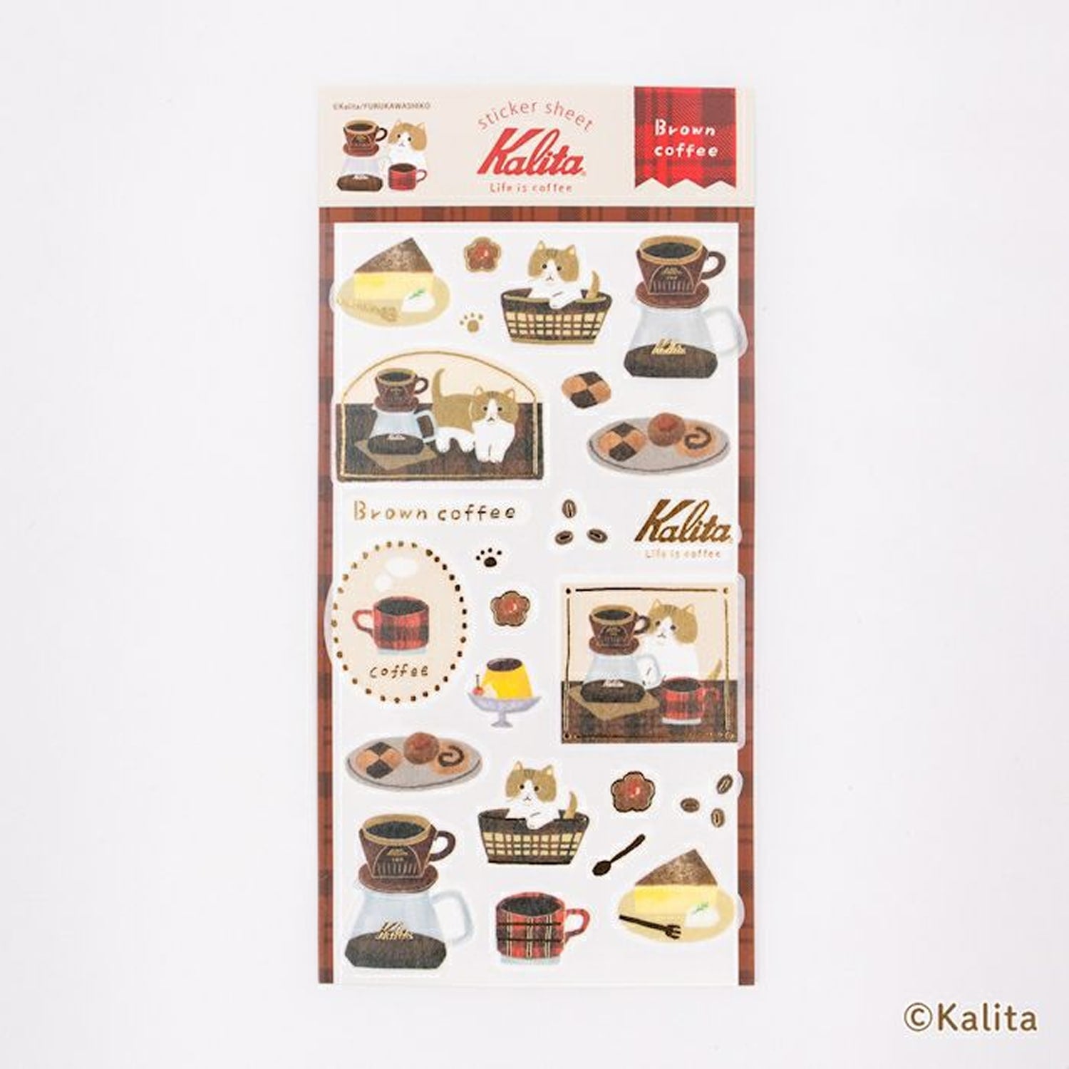 Furukawa Shiko x Kalita Foil Sticker Sheet – Brown Coffee