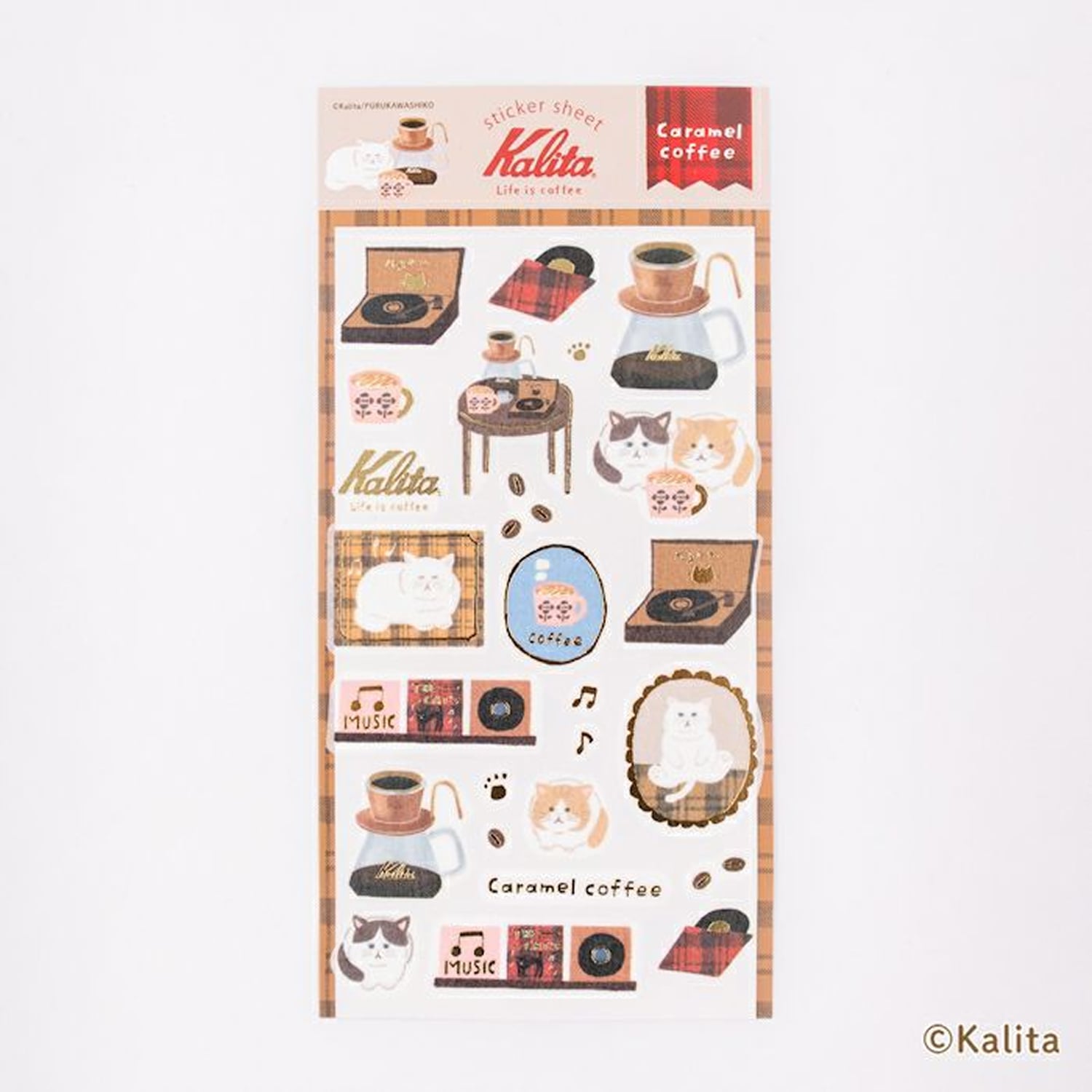 Furukawa Shiko x Kalita Foil Sticker Sheet – Caramel Coffee