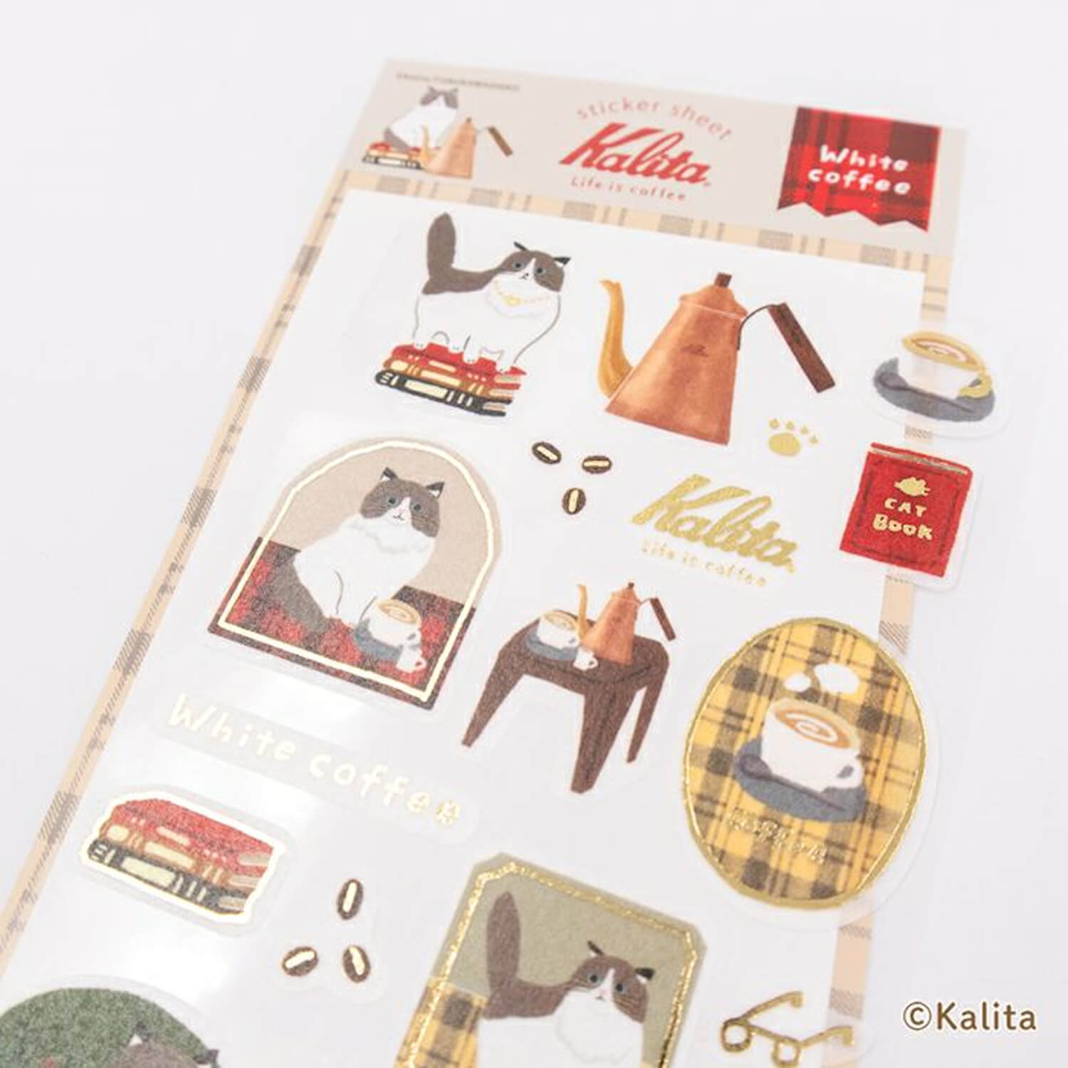 Furukawa Shiko x Kalita Foil Sticker Sheet – White Coffee