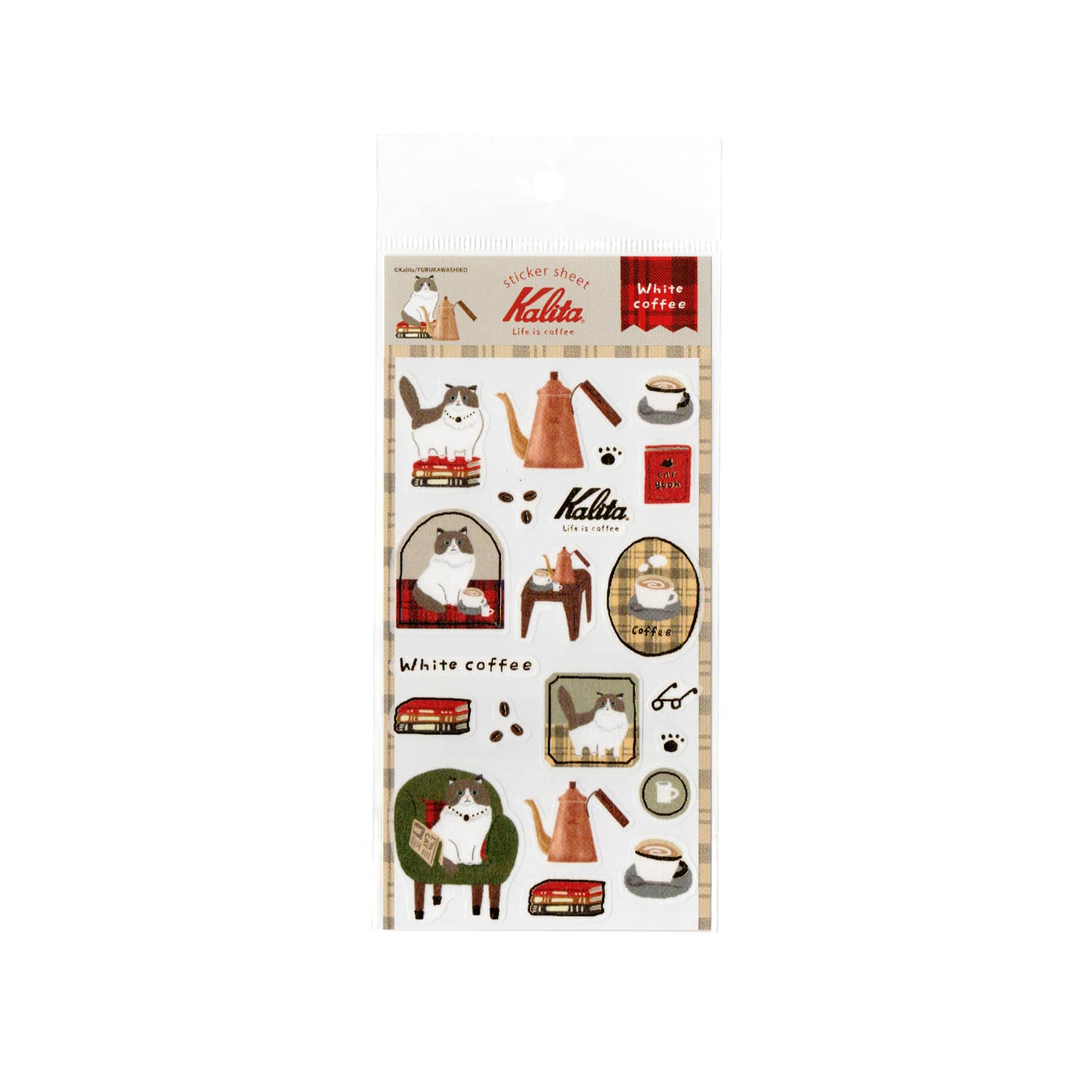 Furukawa Shiko x Kalita Foil Sticker Sheet – White Coffee
