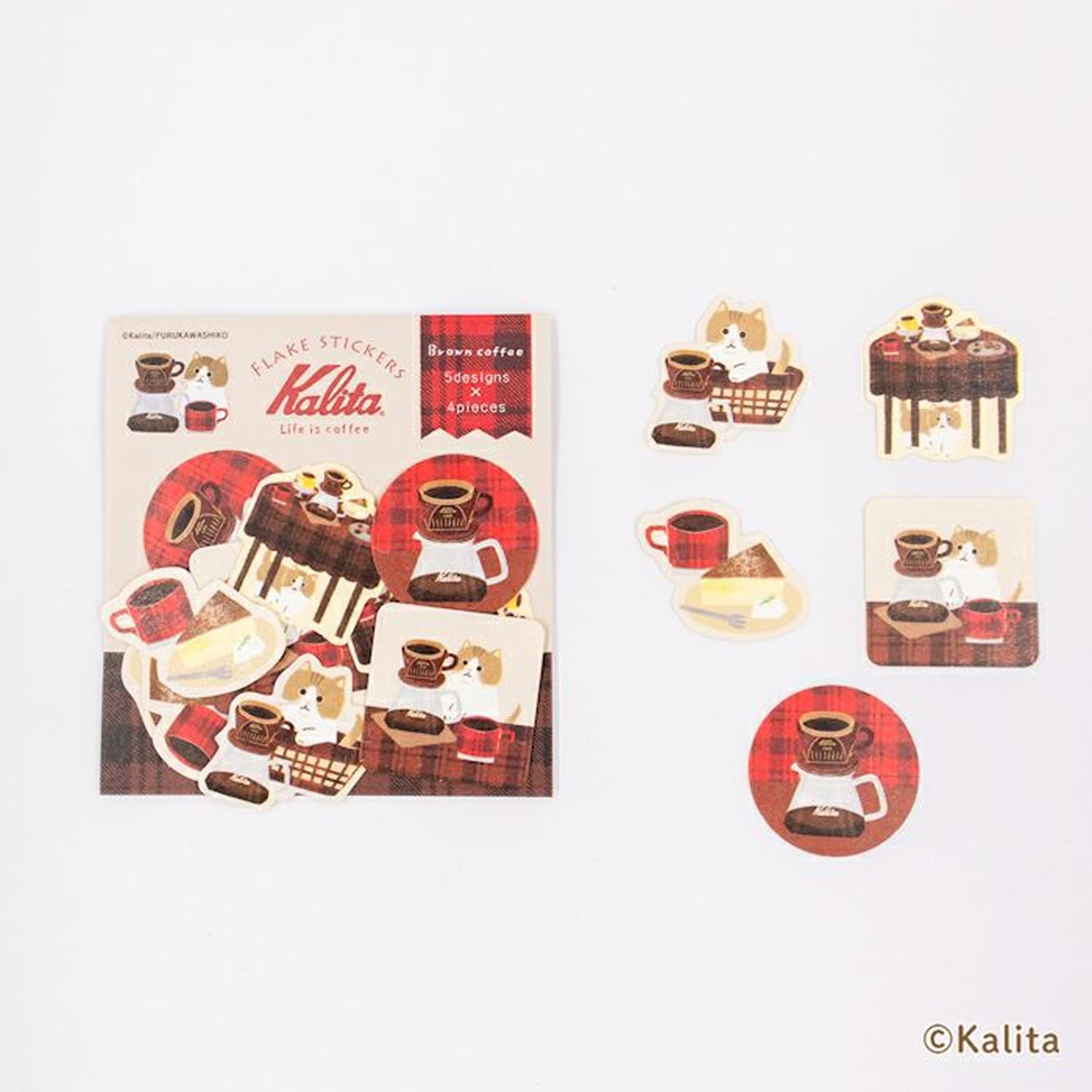Furukawa Shiko x Kalita Washi Flake Stickers – Brown Coffee
