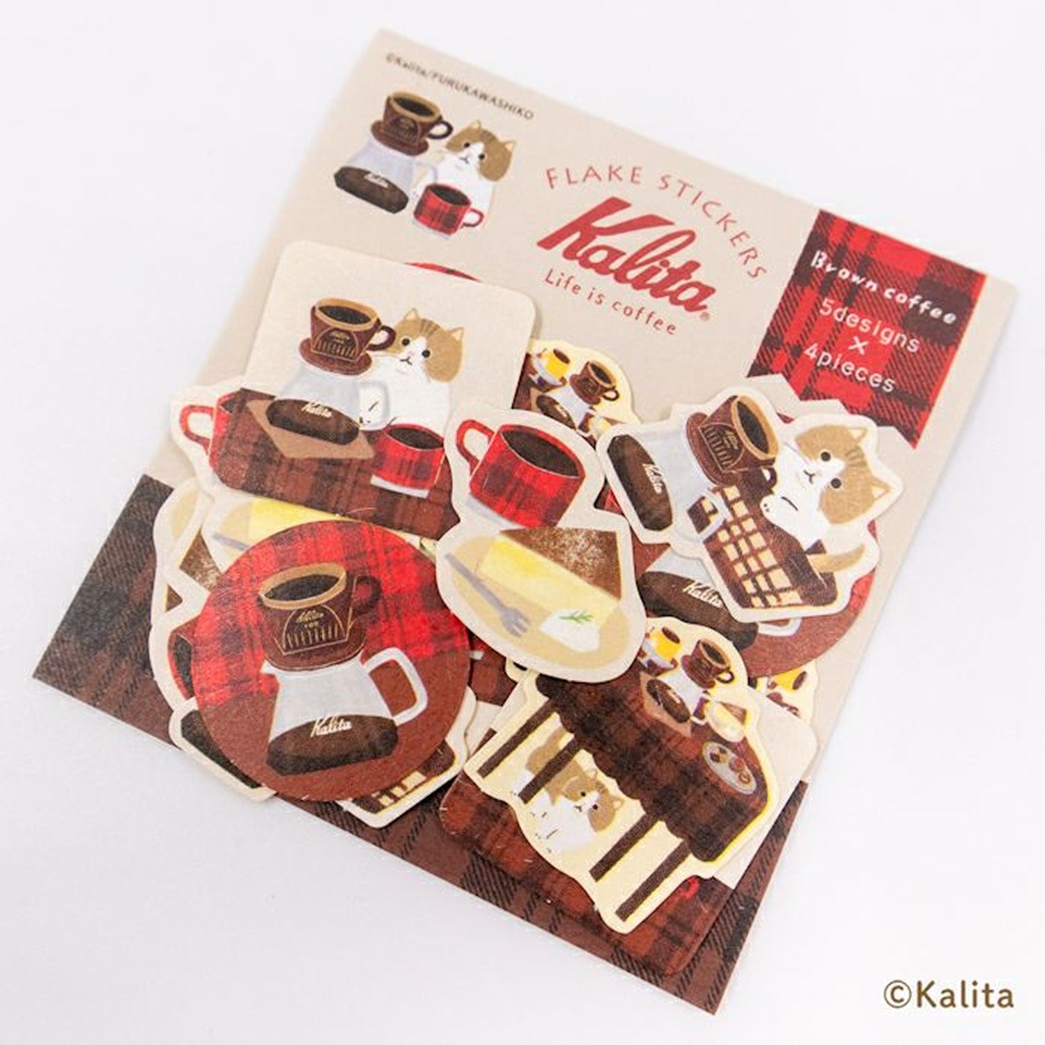 Furukawa Shiko x Kalita Washi Flake Stickers – Brown Coffee