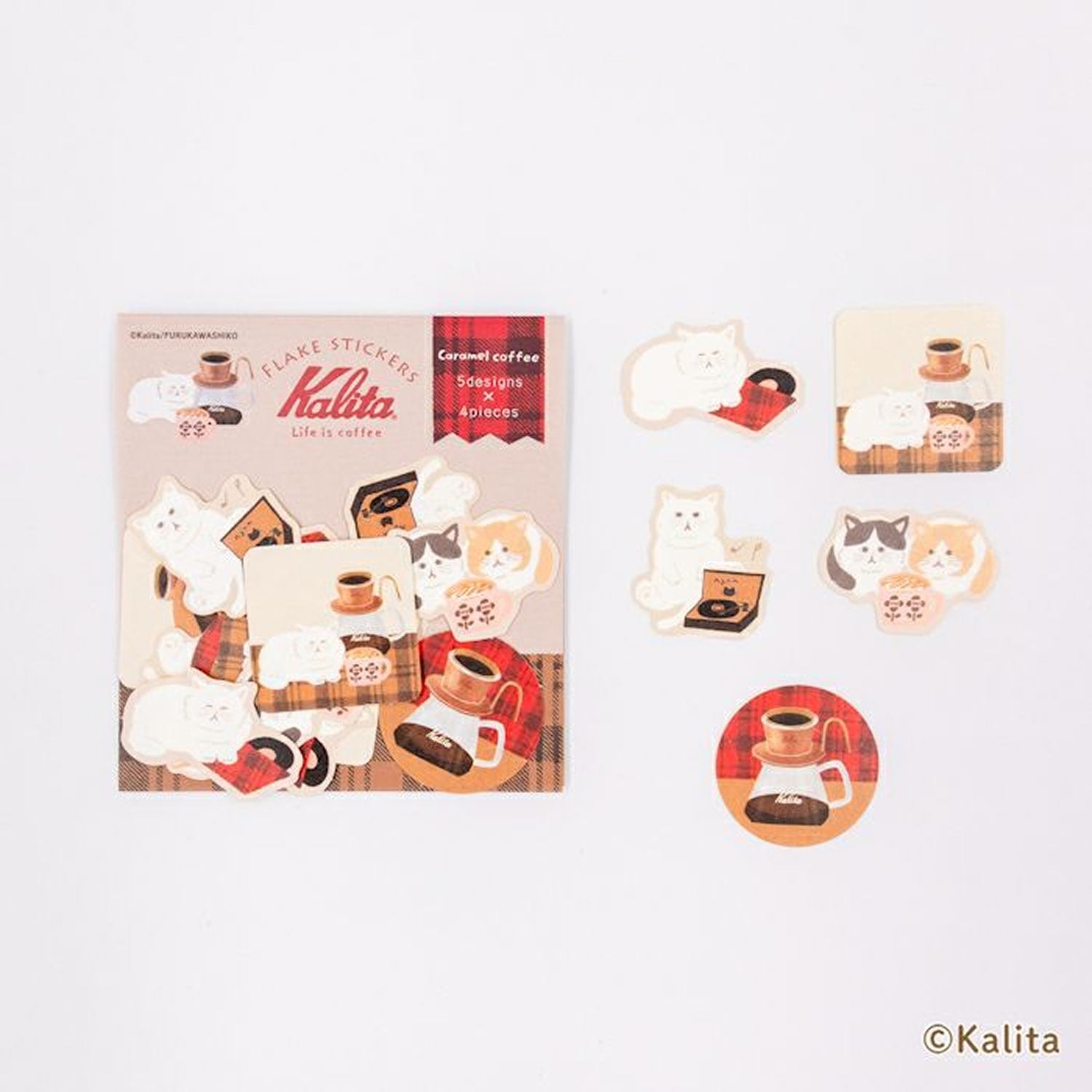 Furukawa Shiko x Kalita Washi Flake Stickers – Caramel Coffee