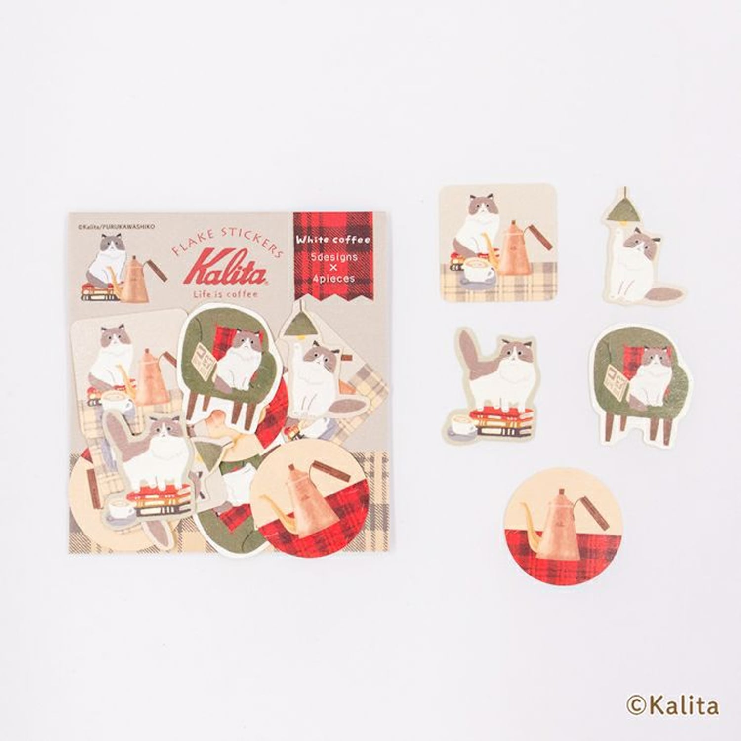 Furukawa Shiko x Kalita Washi Flake Stickers – White Coffee