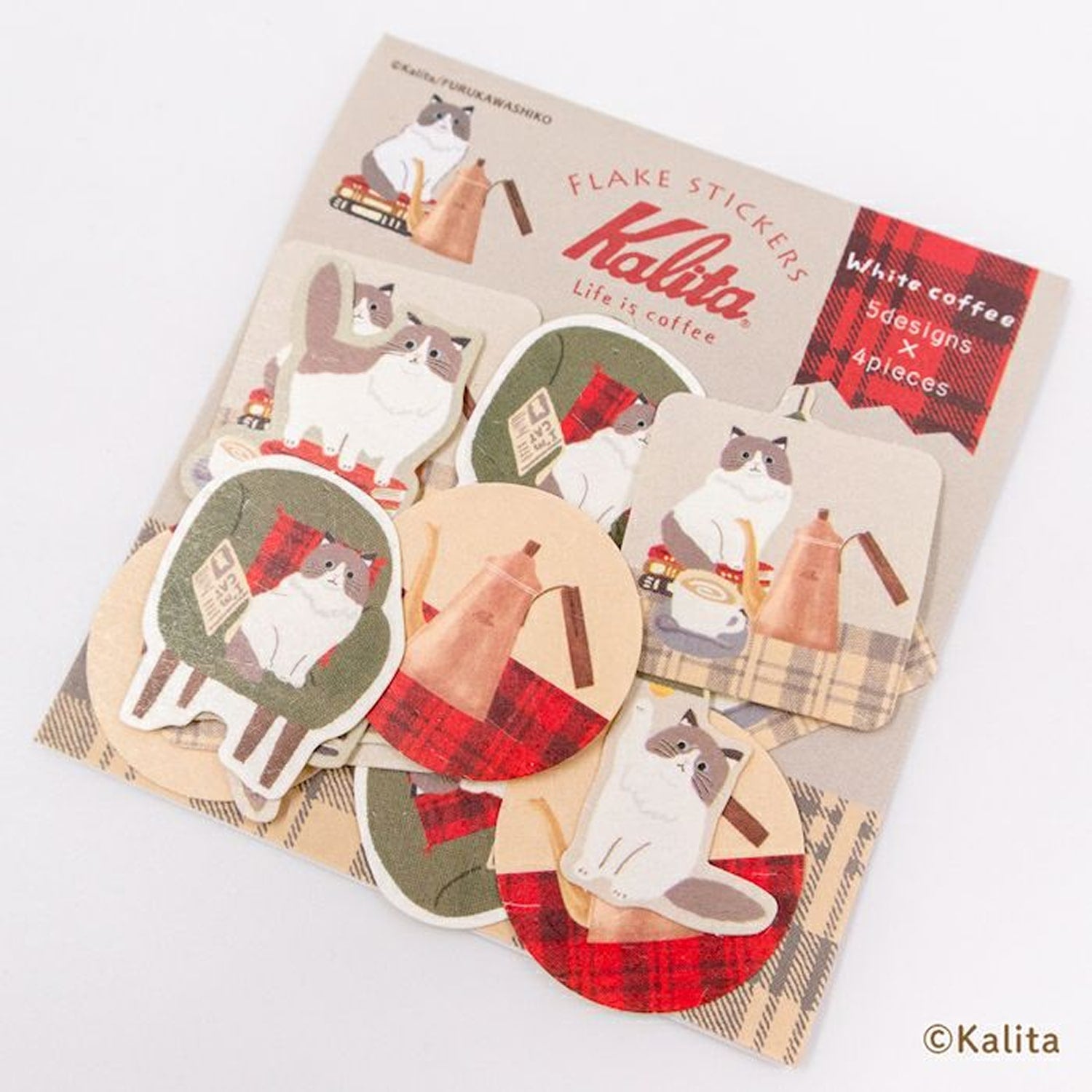 Furukawa Shiko x Kalita Washi Flake Stickers – White Coffee
