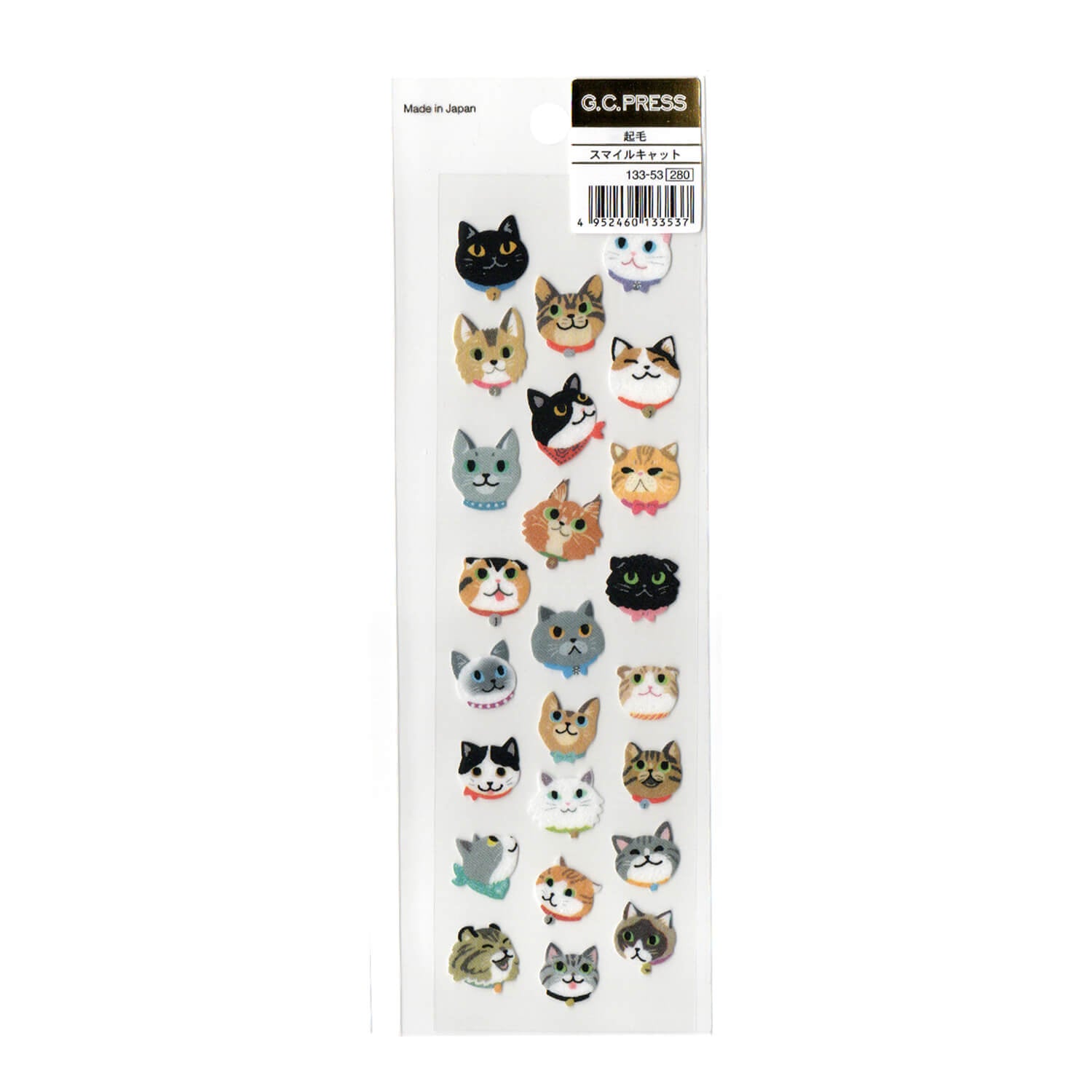 G.C. Press Flocky Sticker – Cat Faces