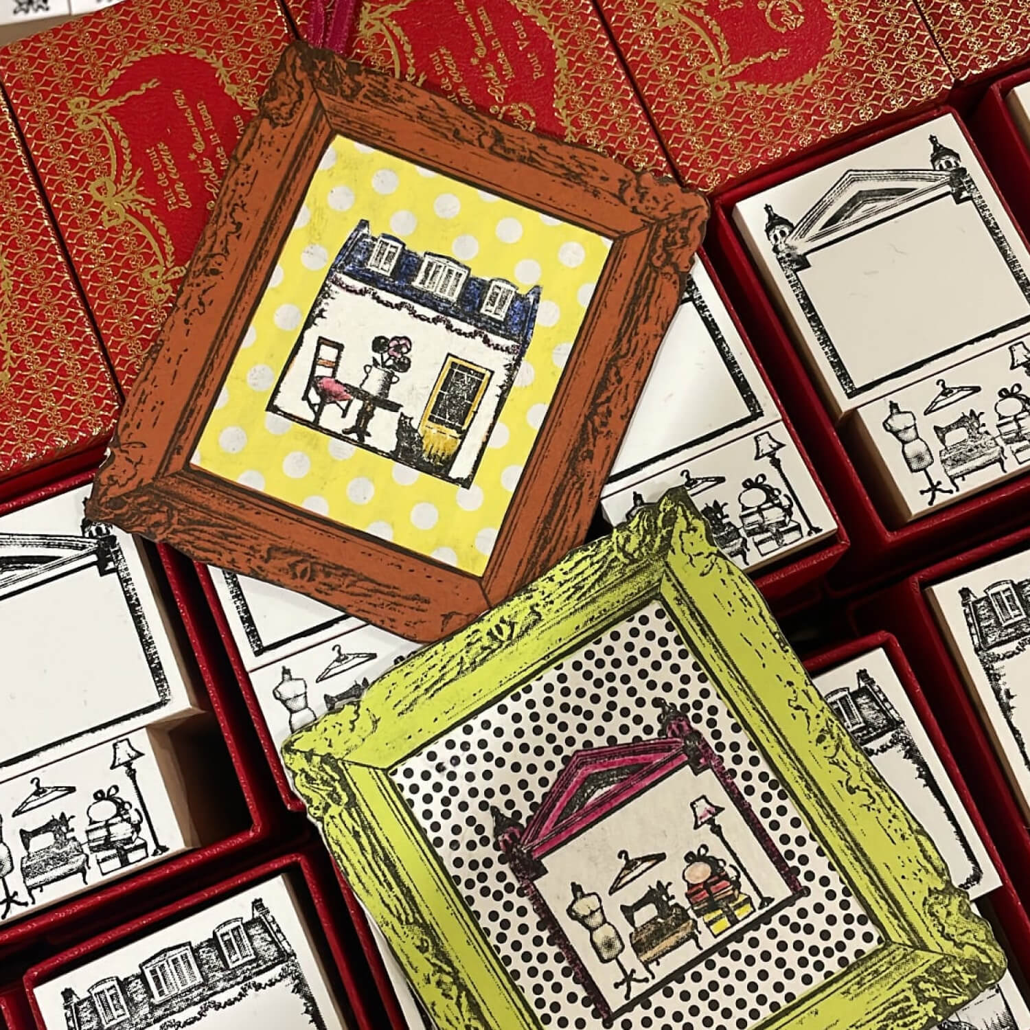 Gobe Miniature House with Cats Stamp Set