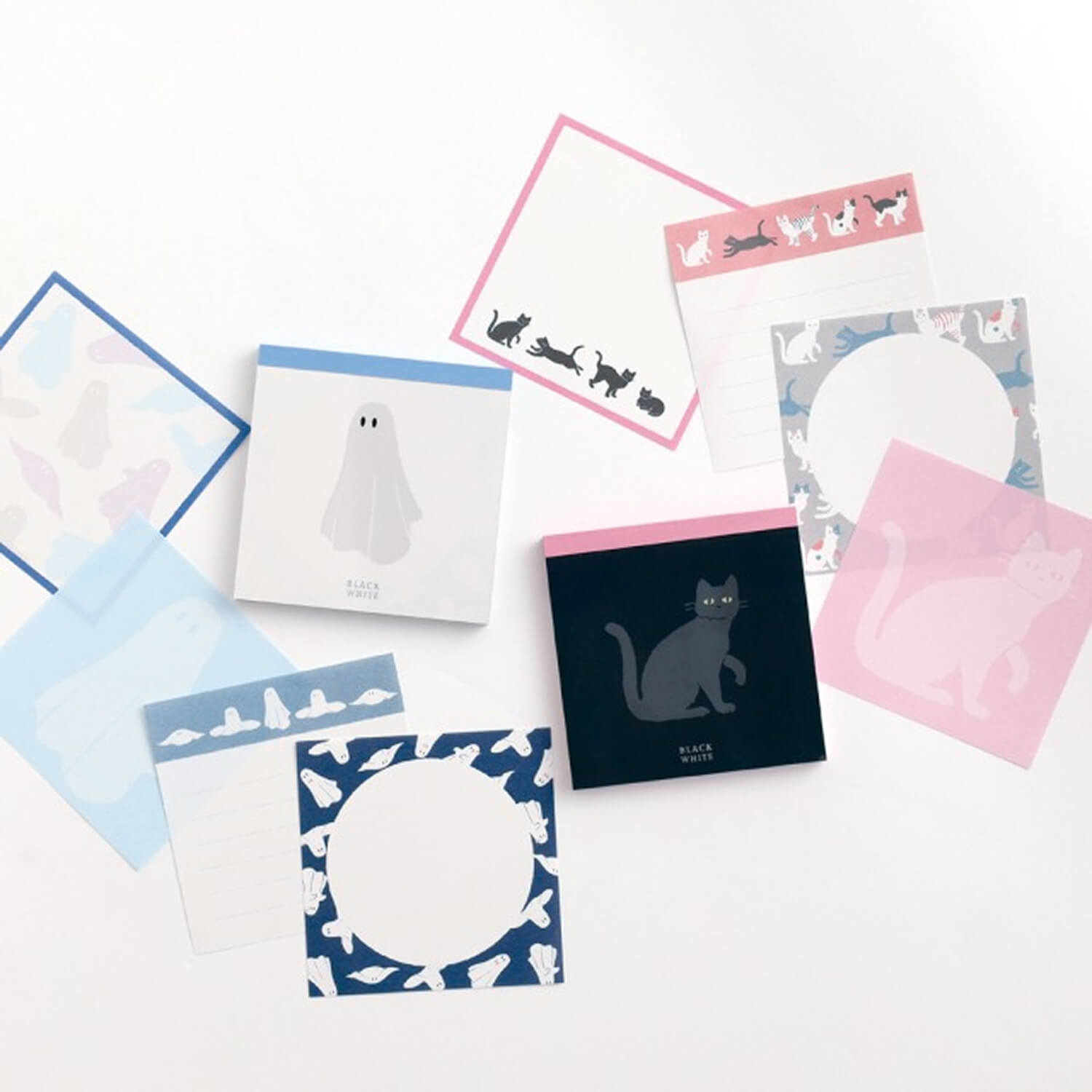 Green Flash Square Memo Pad - Black Cat