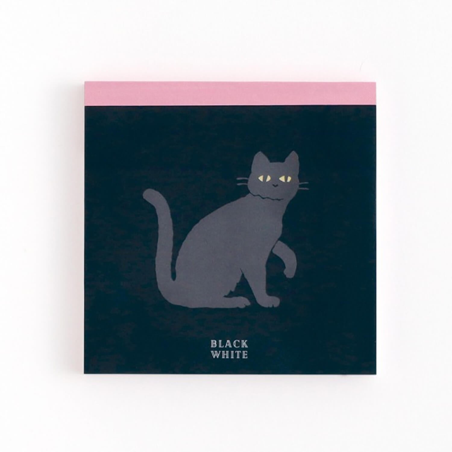 Green Flash Square Memo Pad - Black Cat