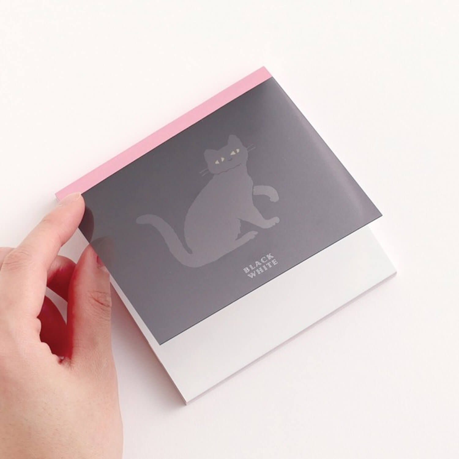 Green Flash Square Memo Pad - Black Cat