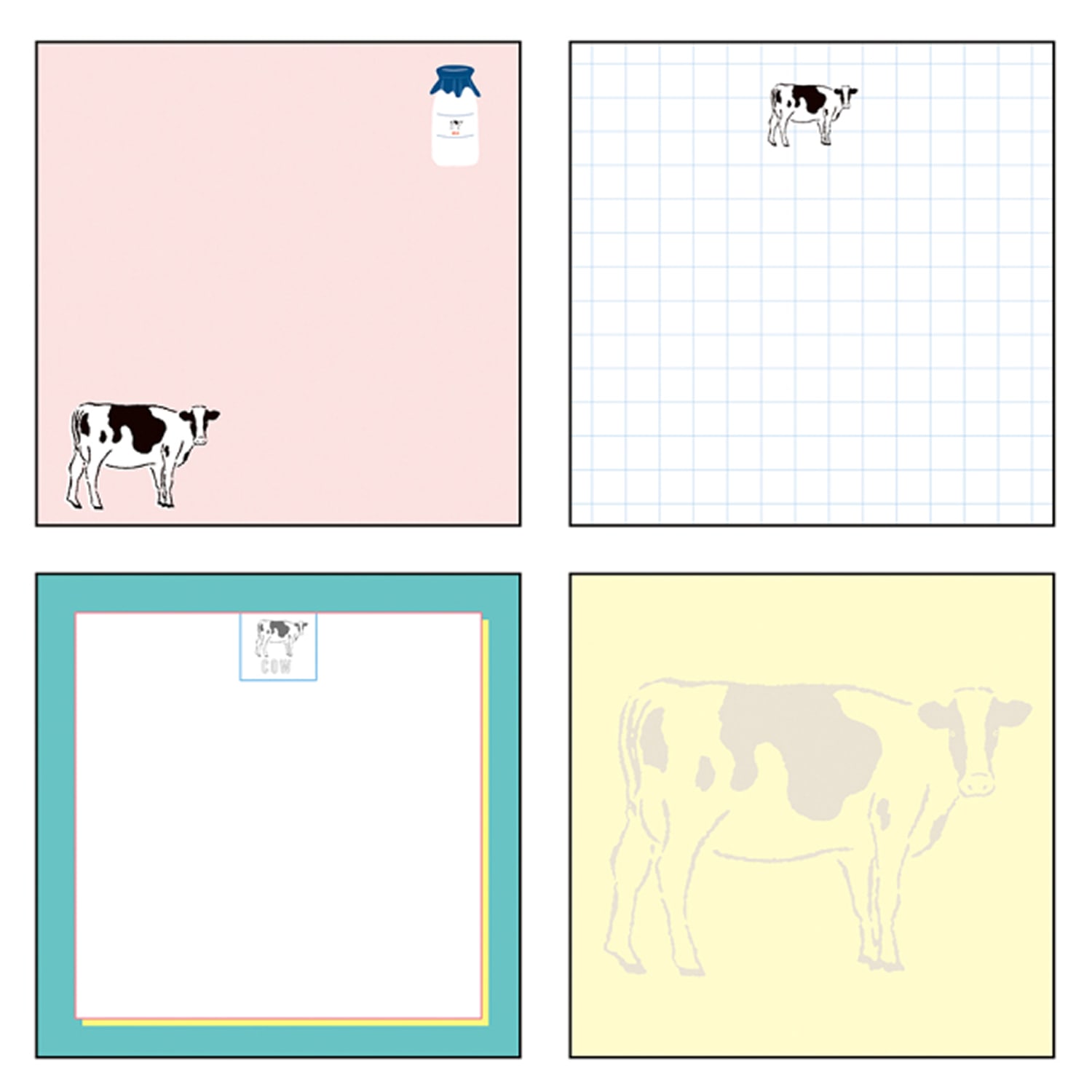 Green Flash Square Memo Pad - Cow