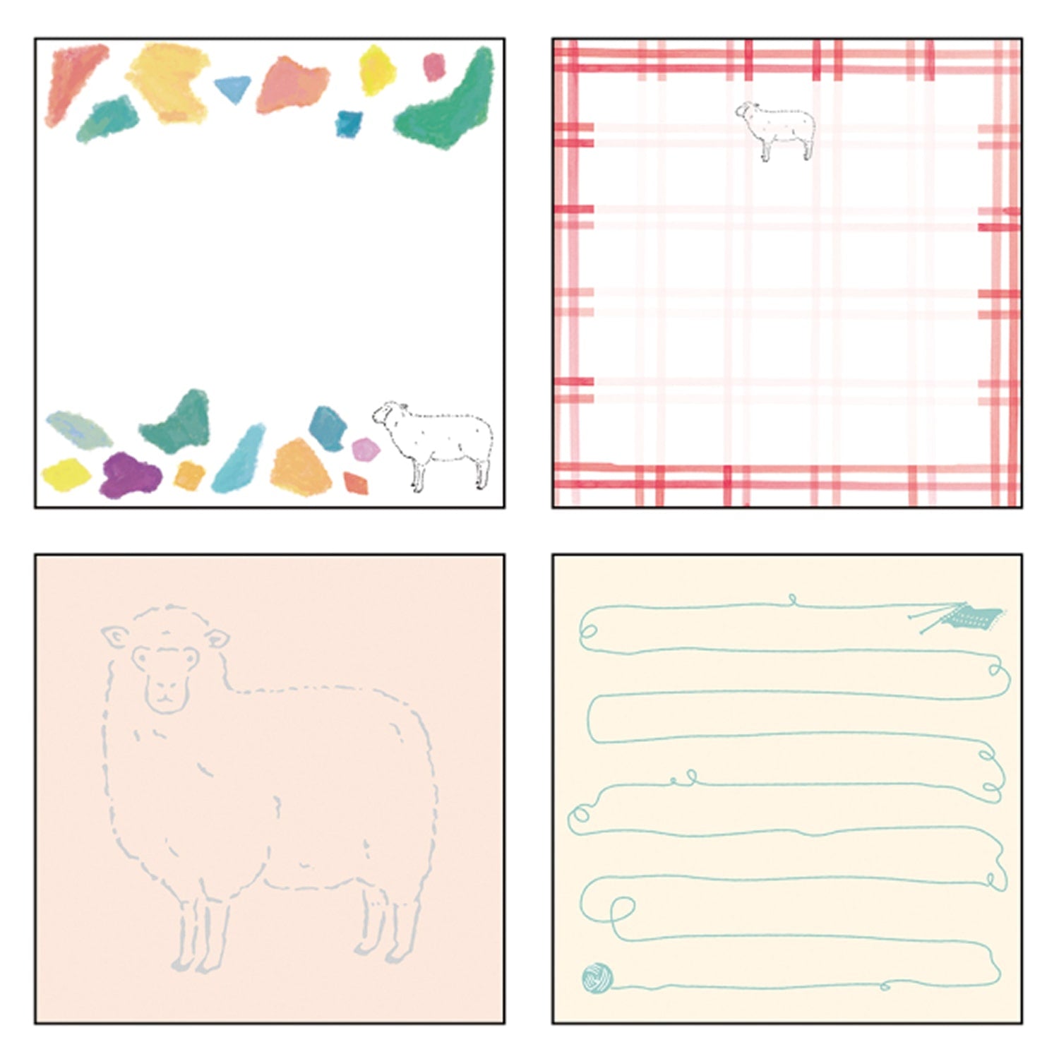 Green Flash Square Memo Pad - Sheep