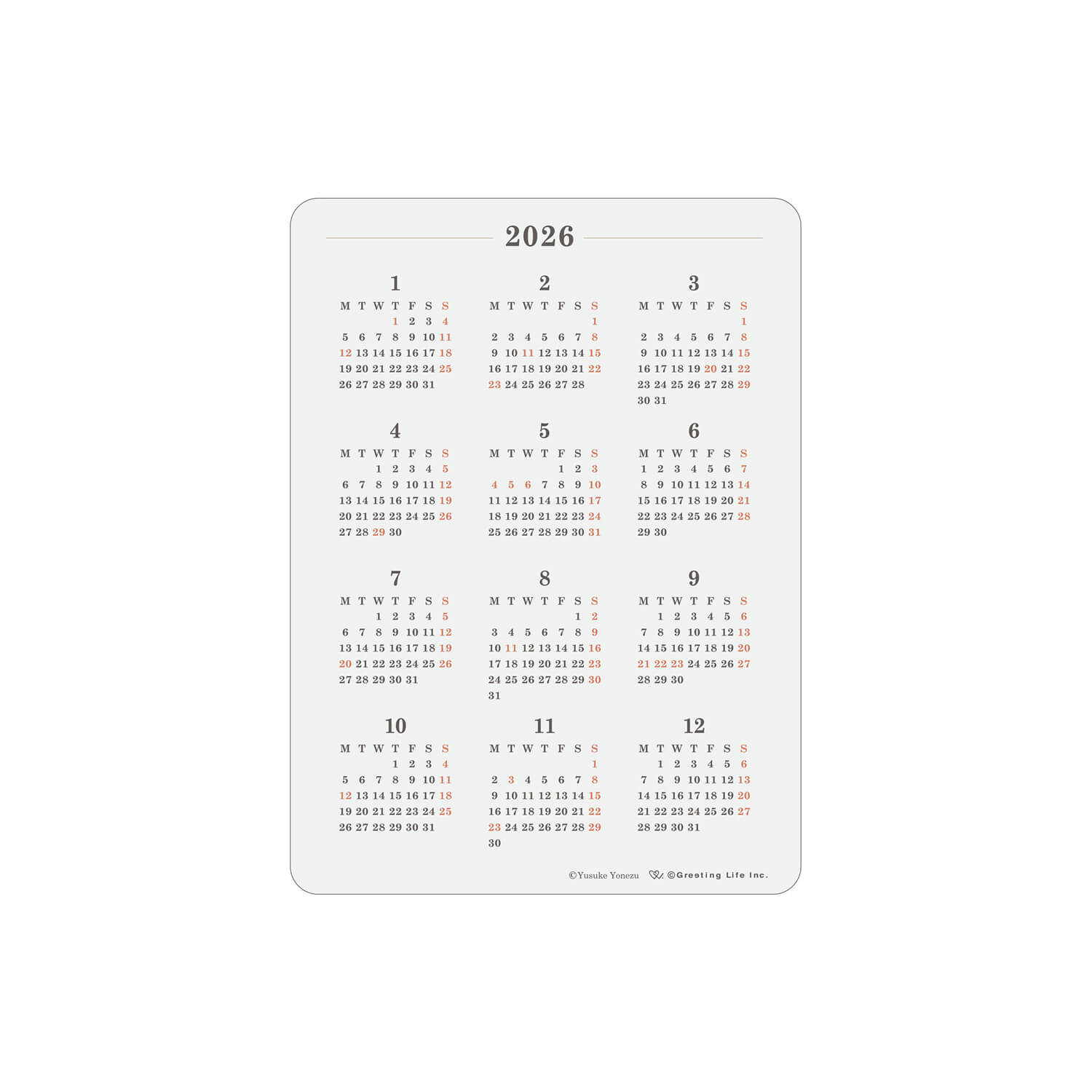 Greeting Life 2026 A6 Montly Diary Sticker Set