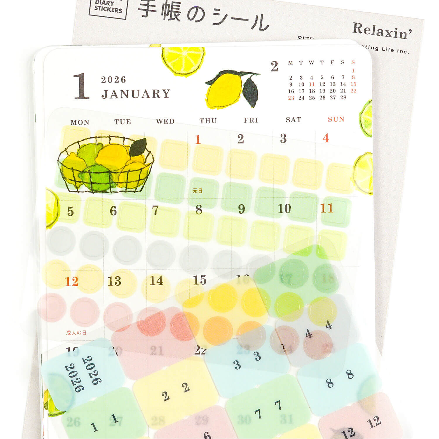 Greeting Life 2026 A6 Montly Diary Sticker Set