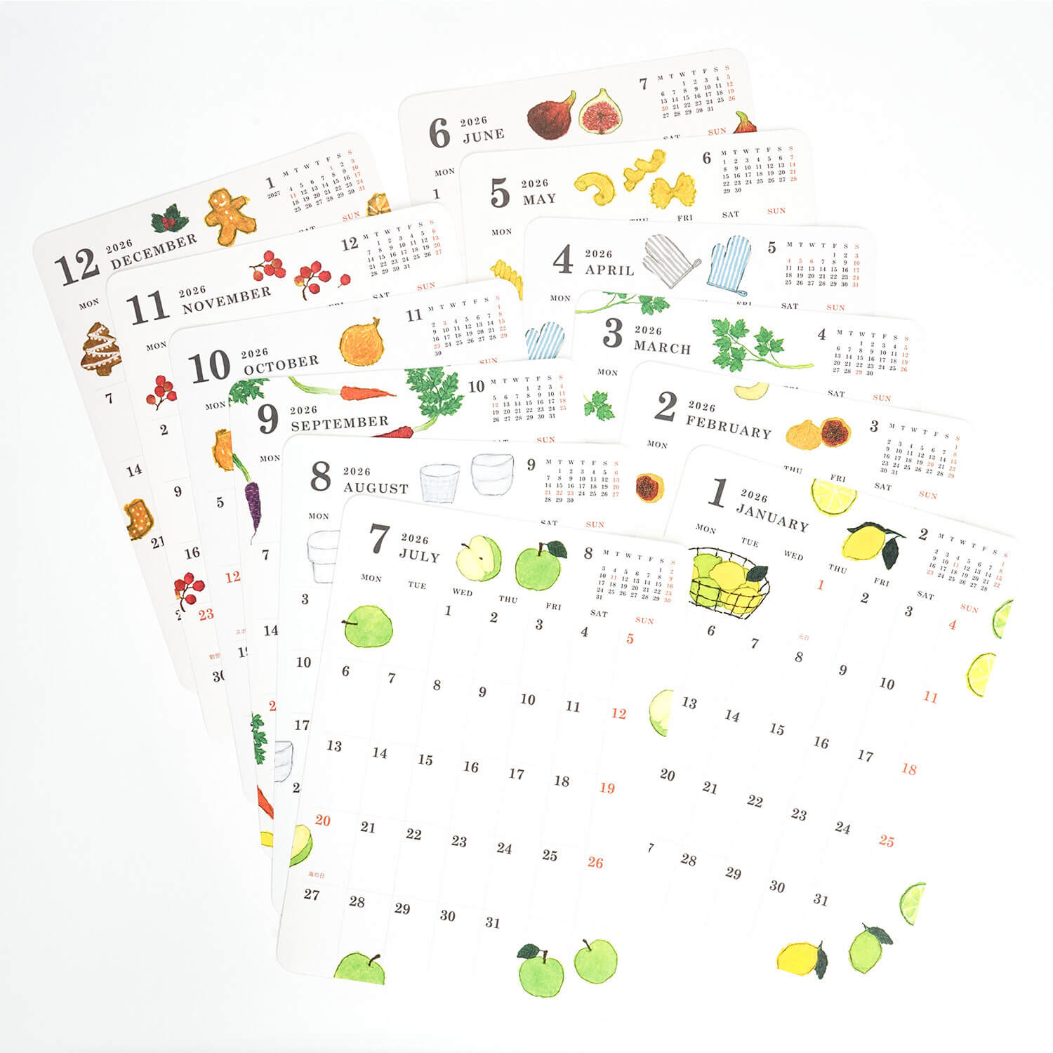 Greeting Life 2026 A6 Montly Diary Sticker Set