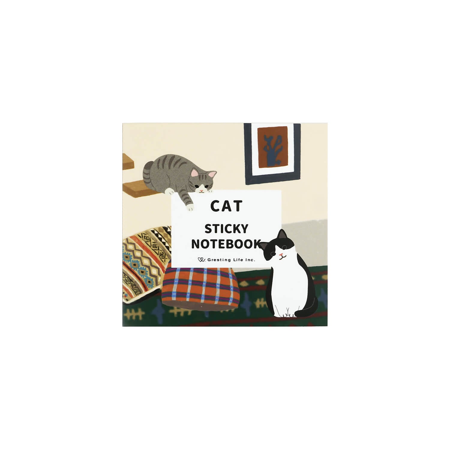 Greeting Life Die‑Cut Sticky Notes – Cat