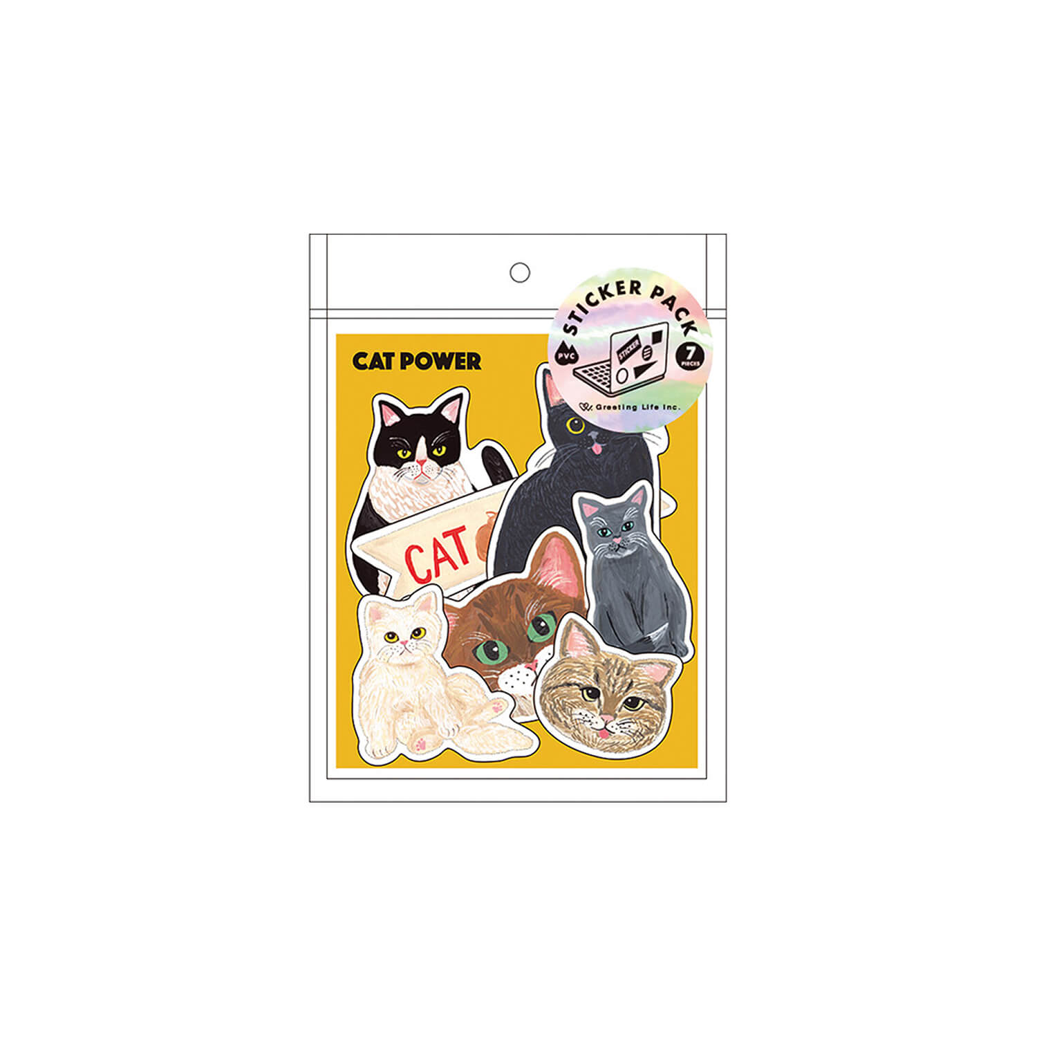 Greeting Life PVC Sticker Pack – Cat