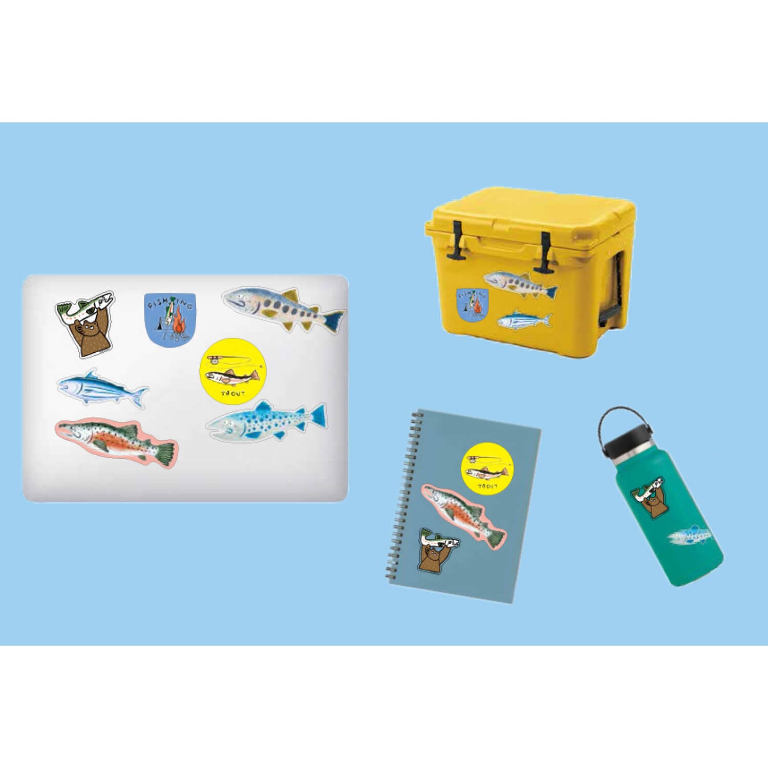 Greeting Life PVC Sticker Pack– Fishing