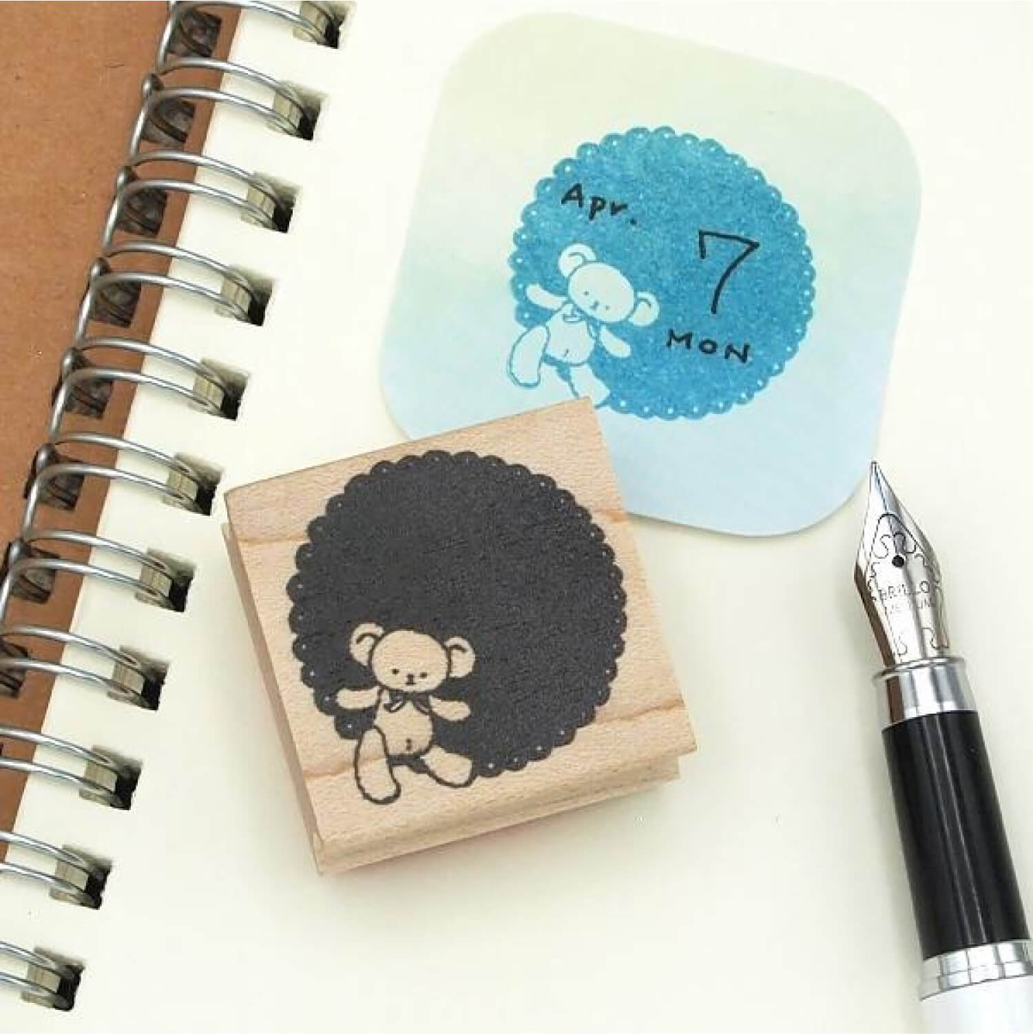 Happy Seed Rubber Stamp - Bear Frame
